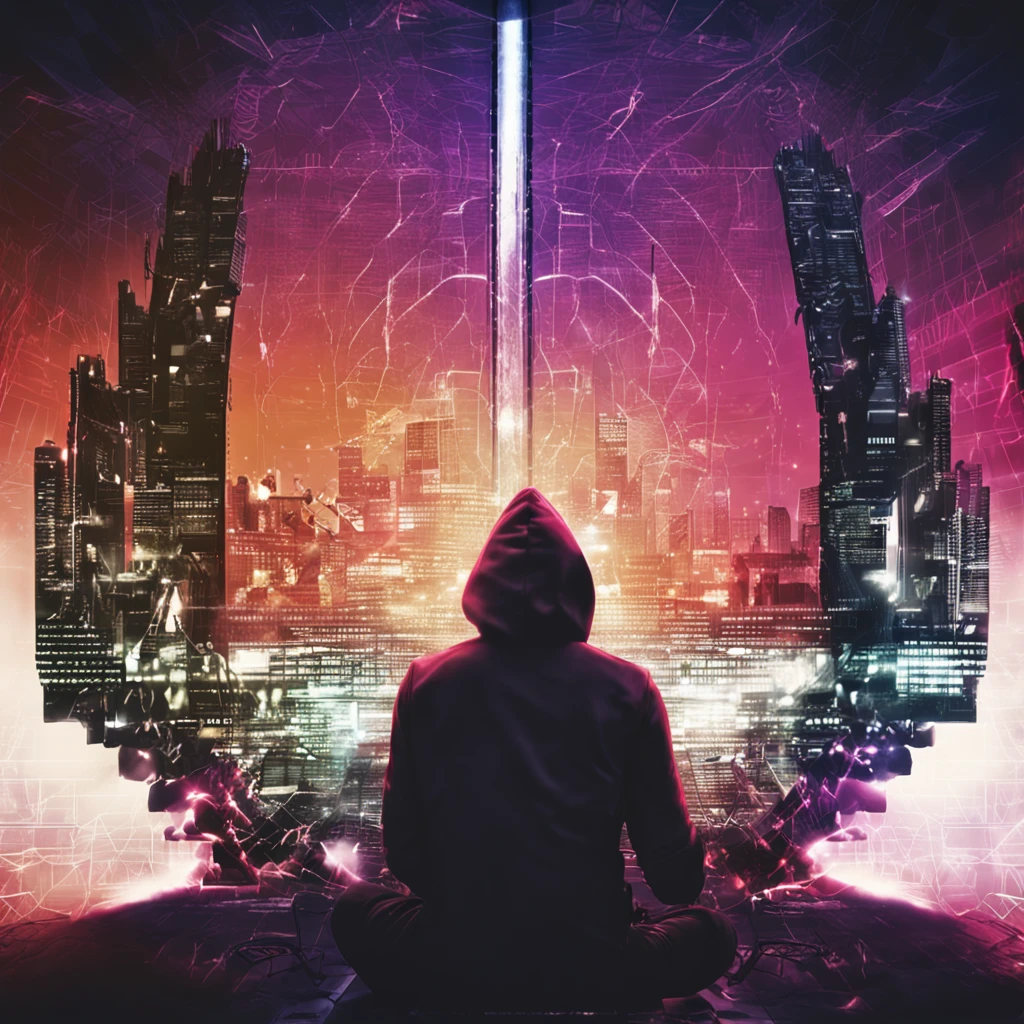 Hacker ,best quality, master part, ultrahigh-resolution, (fotografia realista:1.4), Surrealismo, Semelhante a um sonho,FusionArt, hacker das sombras, magia das sombras, Darkness Control, furtividade, passo da sombra, Umbral spells, hidden blade, binary codes