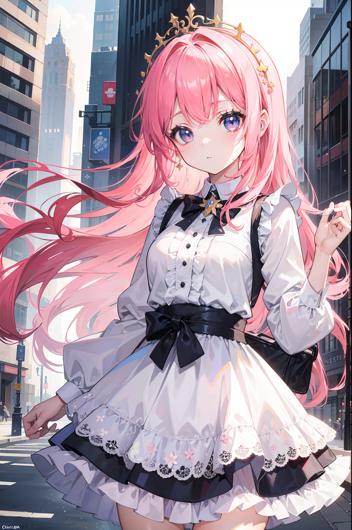 (La mejor calidad) (obra maestra ) Cara perfecta. kawaii & Siniestra princesa belleza joven en la ciudad de Nueva York.