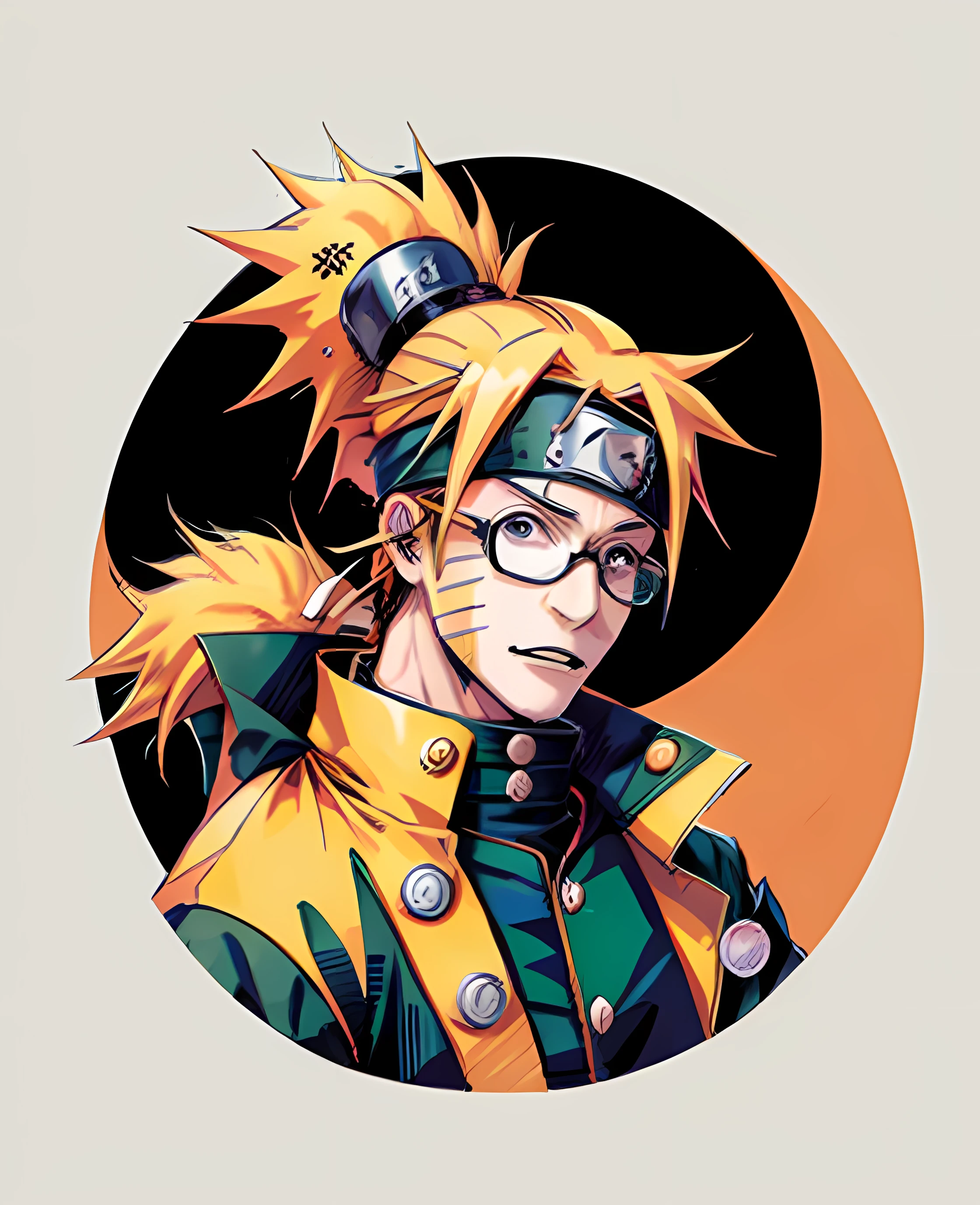 a drawing of a man with a hat and glasses on, naruto uzumaki, naruto artstyle, from naruto, pain from naruto, joker as naruto, manga”, naruto, anime style”, uzumaki, perfect lineart, sharp lineart, joker looks like naruto, intense line art, itatchi uchiha, ink manga drawing, manga