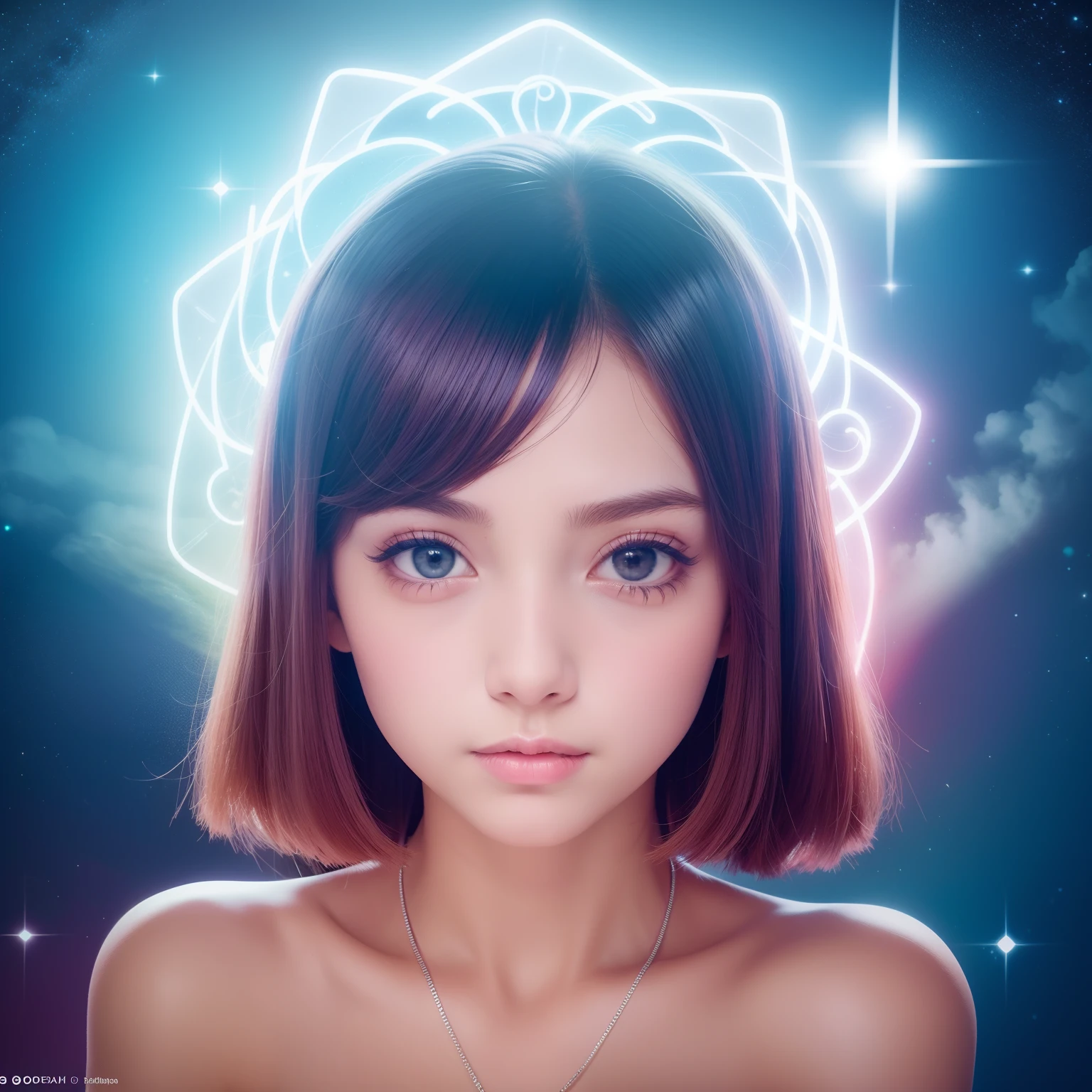 Close no rosto de um anjo enquanto ele chora e estrelas cadentes coloridas caem do ceu, ambiente trevoso, ceu escuro, apocalipse, cenario perfeito, iluminacao perfeita, obra-prima, fotografia profissional, 8k, ray traycing