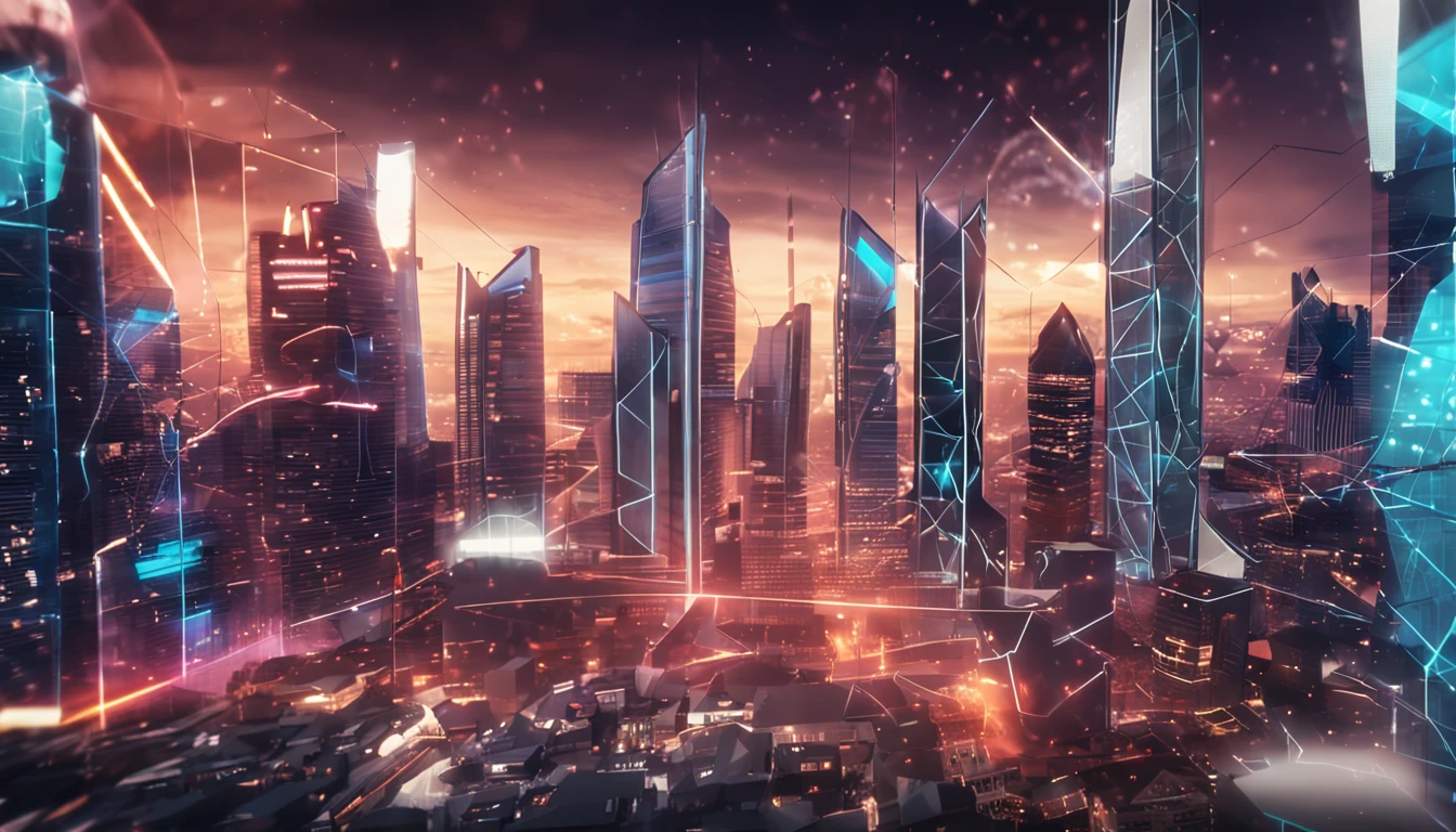 Generate a captivating visual collage for the video intro. Include stylized trading charts and a mix of currency symbols, gently floating around. Overlay these elements on a background resembling a high-tech trading floor or a city skyline at night.