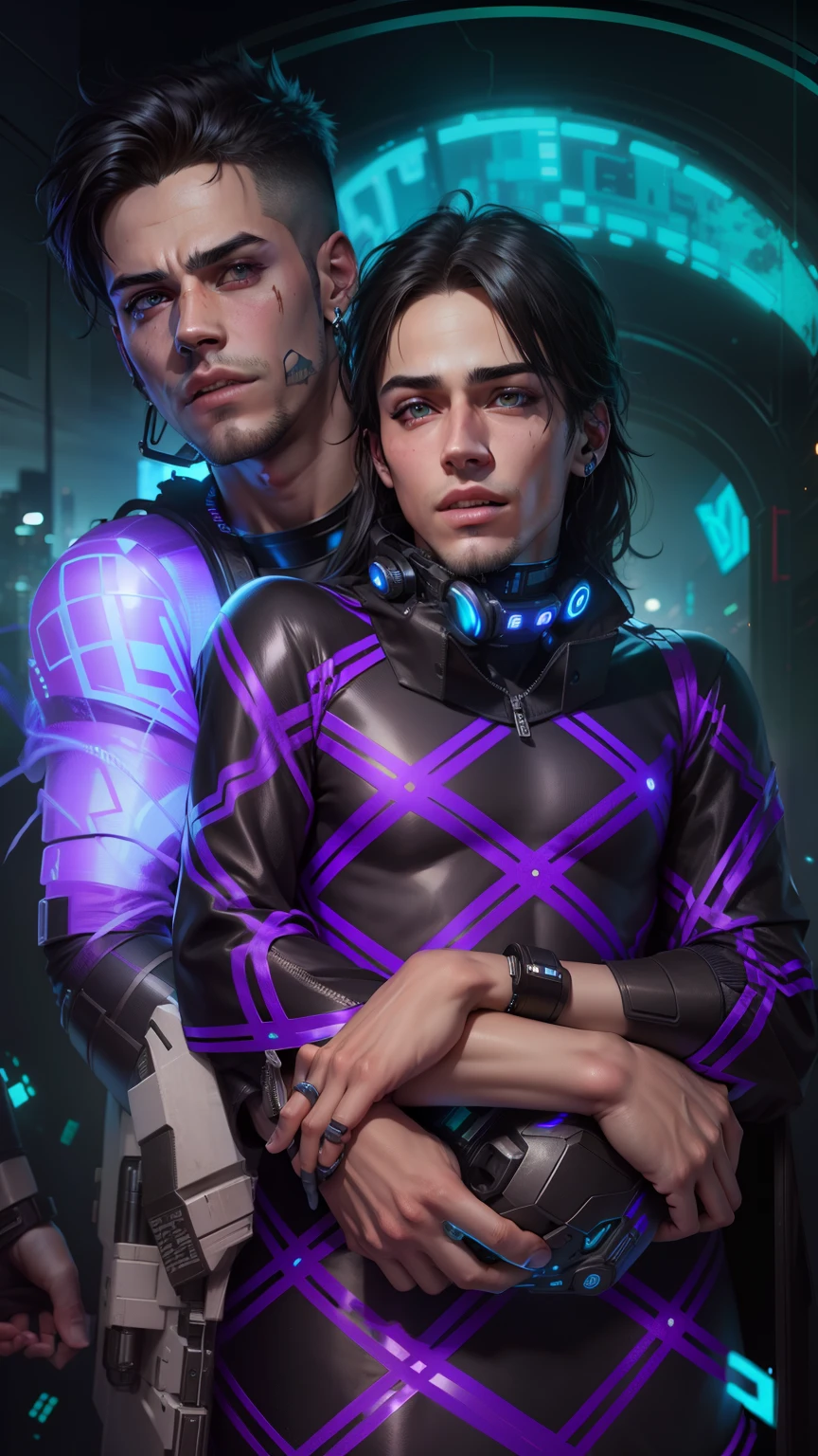 Change background cyberpunk handsome boy, realistic face,8k, ultra realistic ,