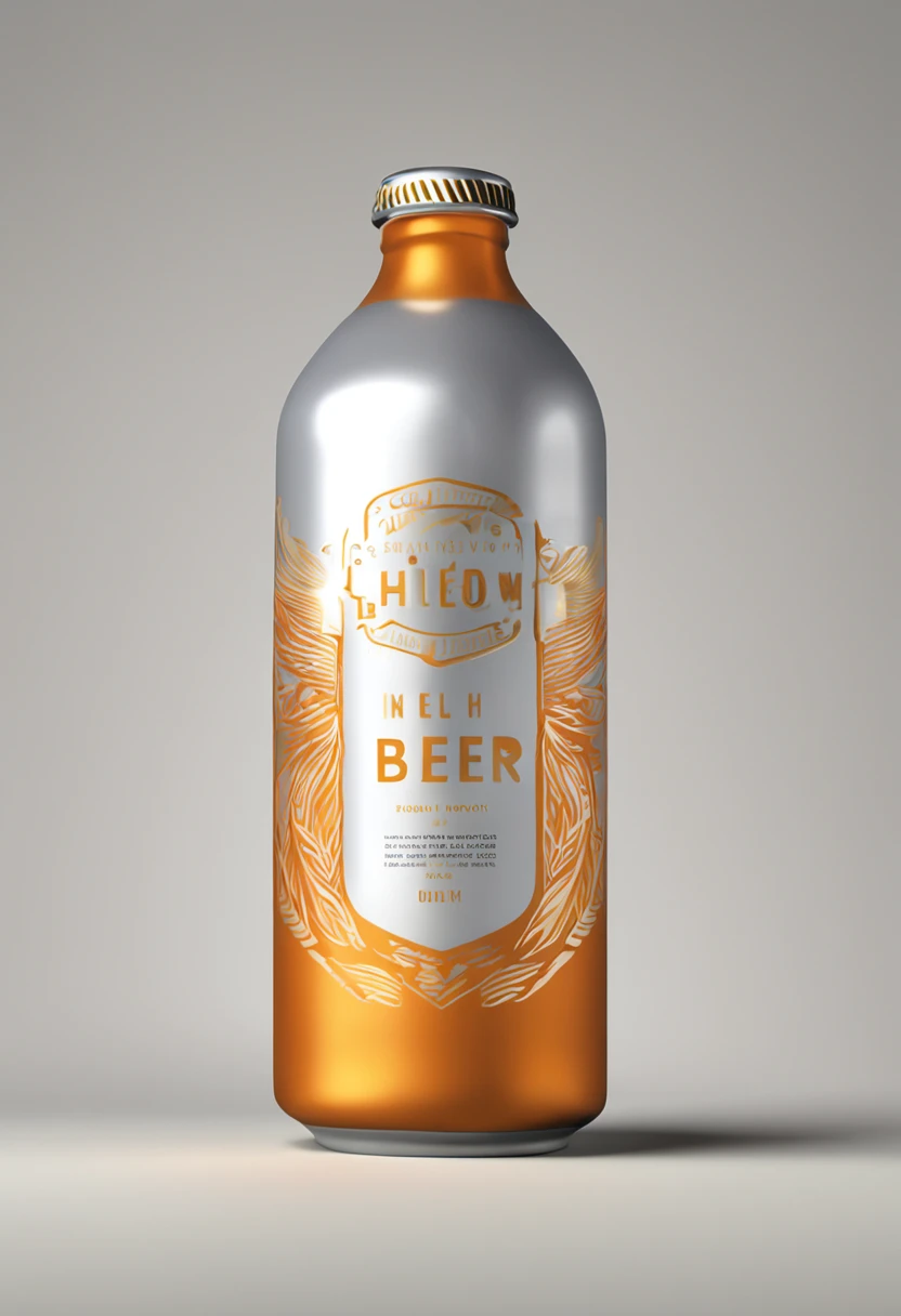 The chosen image style is modern and minimalist. The choice of this style is due to the brewery's goal of producing a beer balanced in terms of malt and hops, with a moderate bitterness profile and citrus notes from the use of American hops. The label design will be directed to convey the essence of the beer, reflecting energy and refreshing character through vibrant colors and modern typography. Illustrations or graphics related to American culture will be used to complement the style of the beer. The brand identity will be represented in a modern and minimalist way, com um logotipo estilizado e elegante em caixa alta. The golden color will be used to symbolize the high quality of the beer. a closeup of a can of soda with water droplets, latas de refrigerante, Latas, dramatic product photography, fotografia hiper realista, Fotografia altamente detalhada, fotografia fotorrealista, fotografia altamente detalhada, fotografia hiper-realista, fotografia de produtos comerciais, Papel de parede - 1 0 2 4, fotografia hiper-realista, hyper realistic detailed rendering, fotografia altamente realista, hyper realistic render