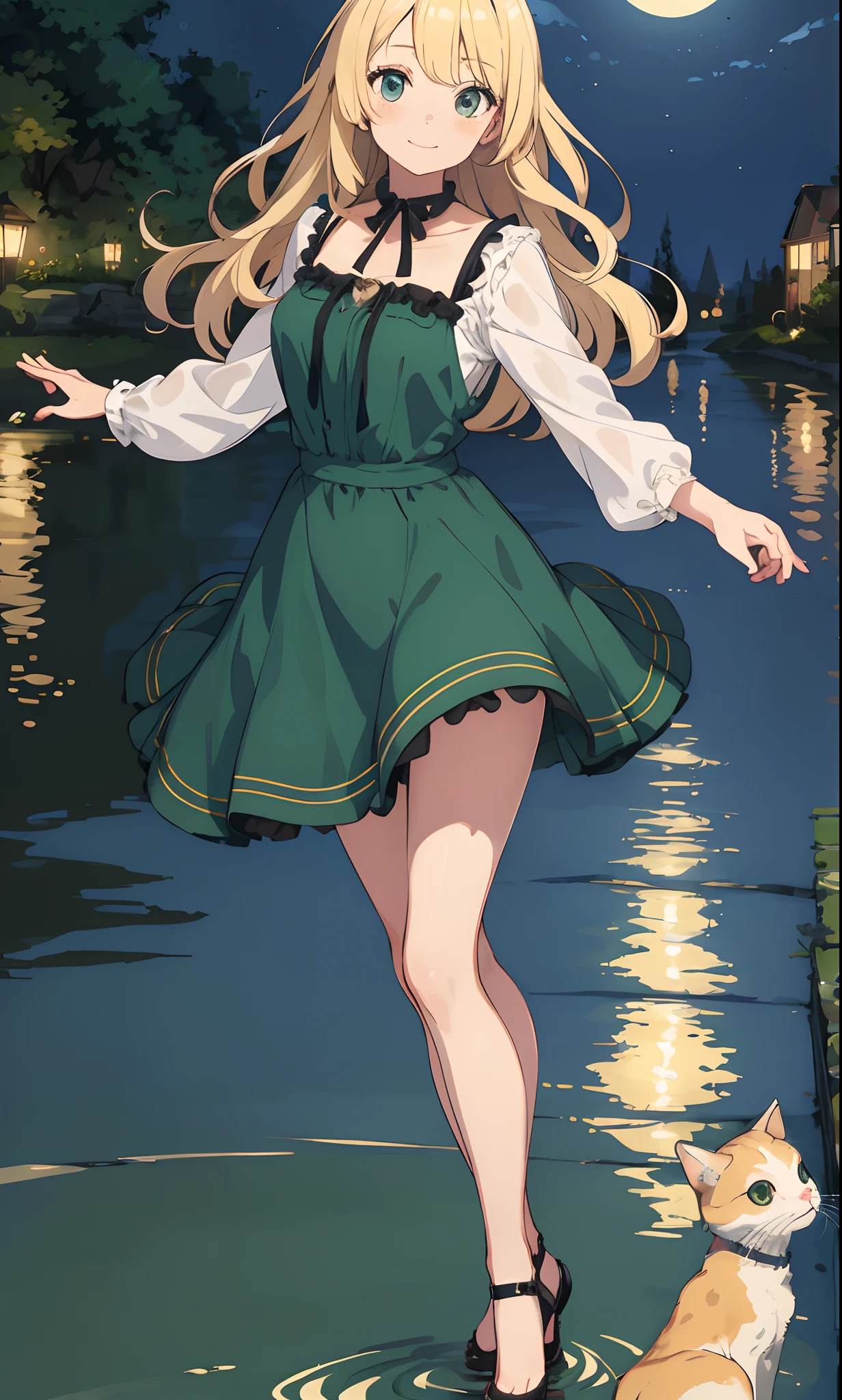 Cute, soft, reflection, full body, perfect, masterpiece, 8k, high resolution, high quality