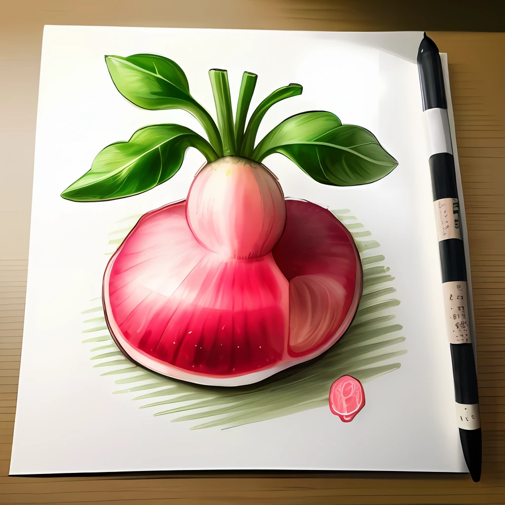 Japanese radish handdraw illustratio naturey simplicity natural
