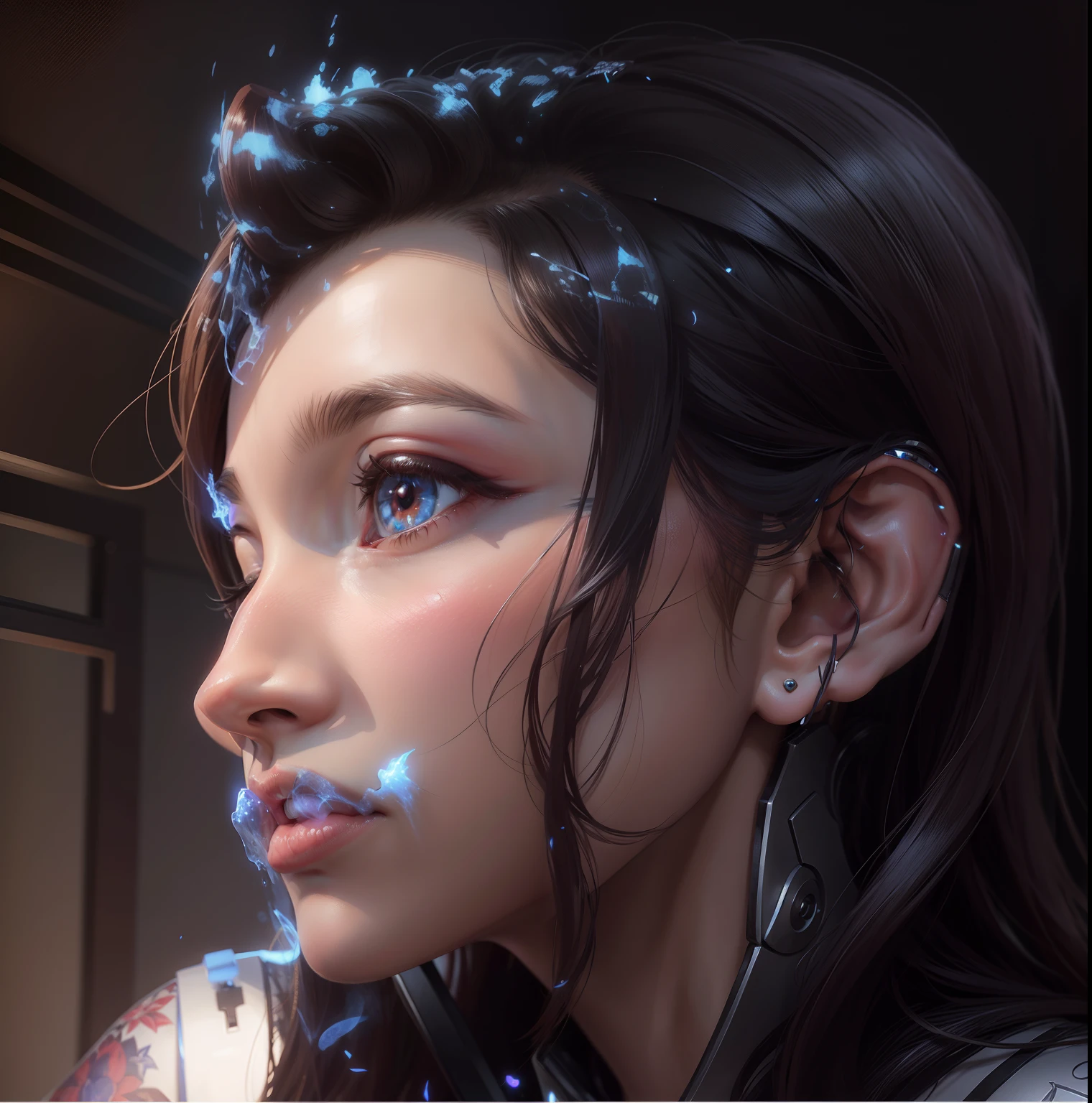 anime ai , realistic face