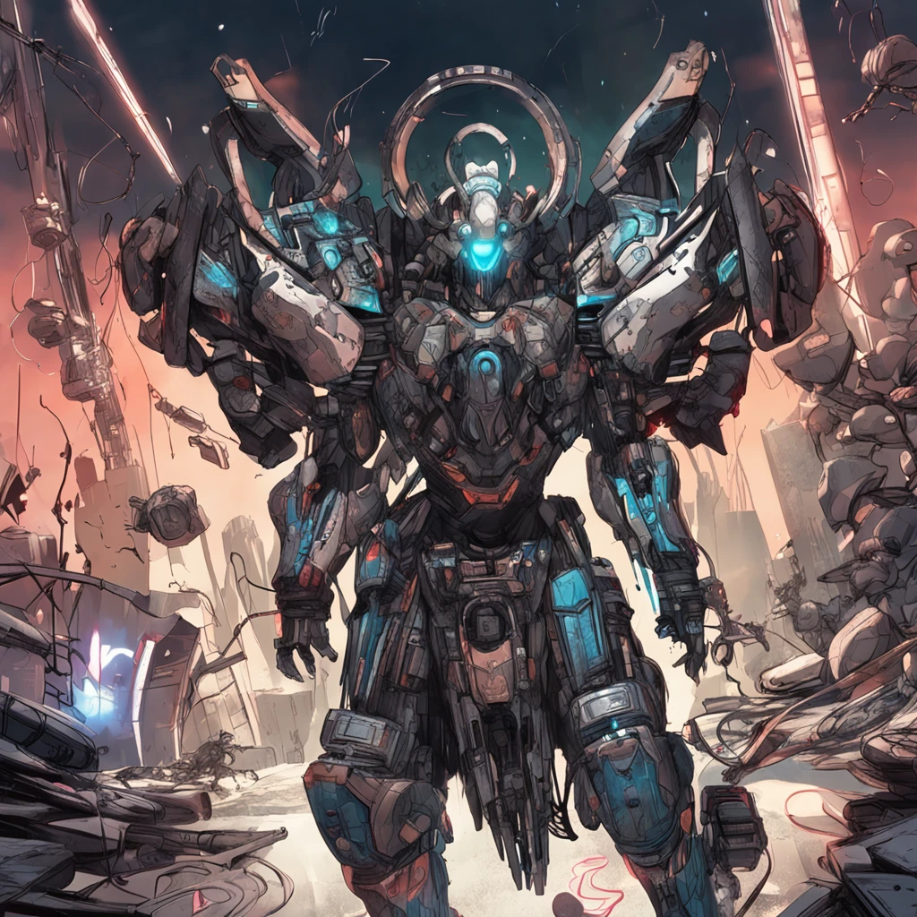 Best quality, Masterpiece, 超高分辨率, (photograph realistic:1.4), Dream-like,fusionart, Shadowdancer, shadow magic, darkness control, stealth, shadowstep, umbral spells, hidden blade,cyber punk perssonage,mechs