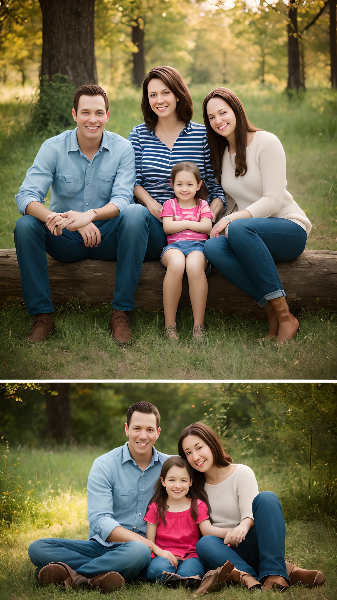 A good day with American family realistic, style photography