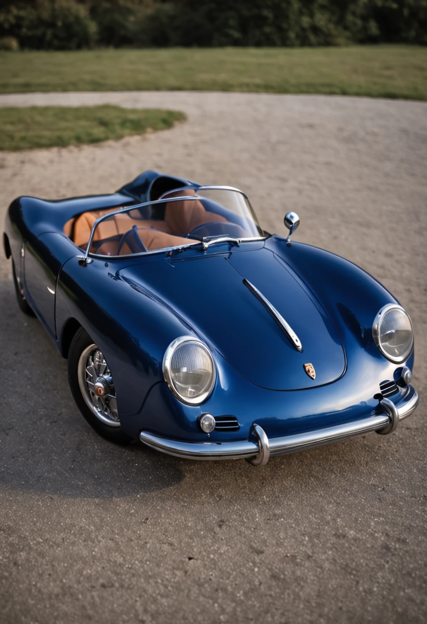 Porsche 550 Spyder  in night flash by BLUE neons realistic