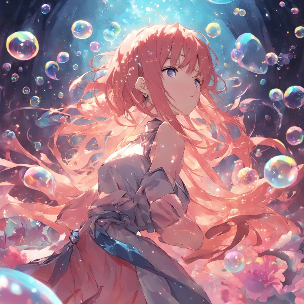 Bubble World、Breasts are big、Colorful world、Fantastical、4K、The highest image quality、top-quality、masterpiece、超A high resolution