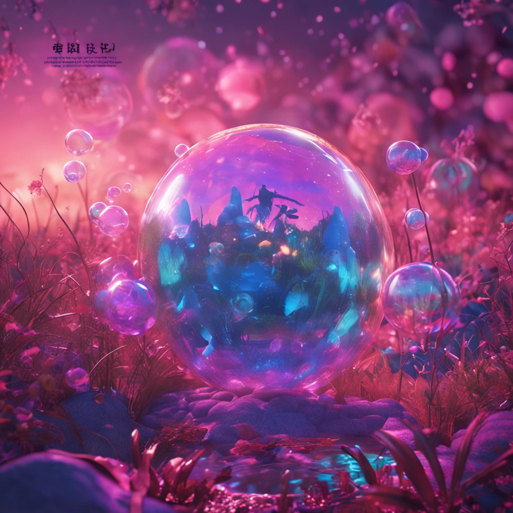 Bubble World、A sexy、Breasts are big、Colorful world、Fantastical、4K、The highest image quality、top-quality、masterpiece、超A high resolution