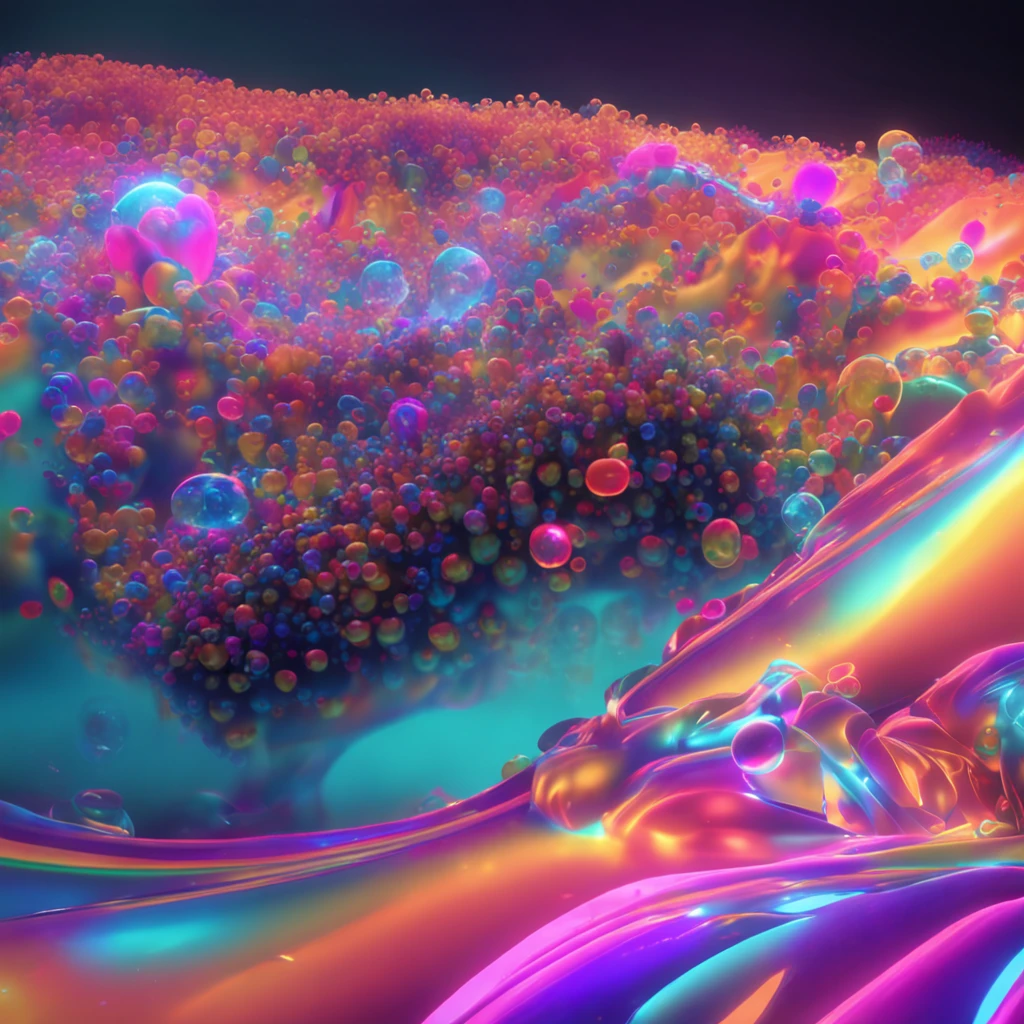 Bubble World、A sexy、Breasts are big、Colorful world、Fantastical、4K、The highest image quality、top-quality、​masterpiece、超A high resolution