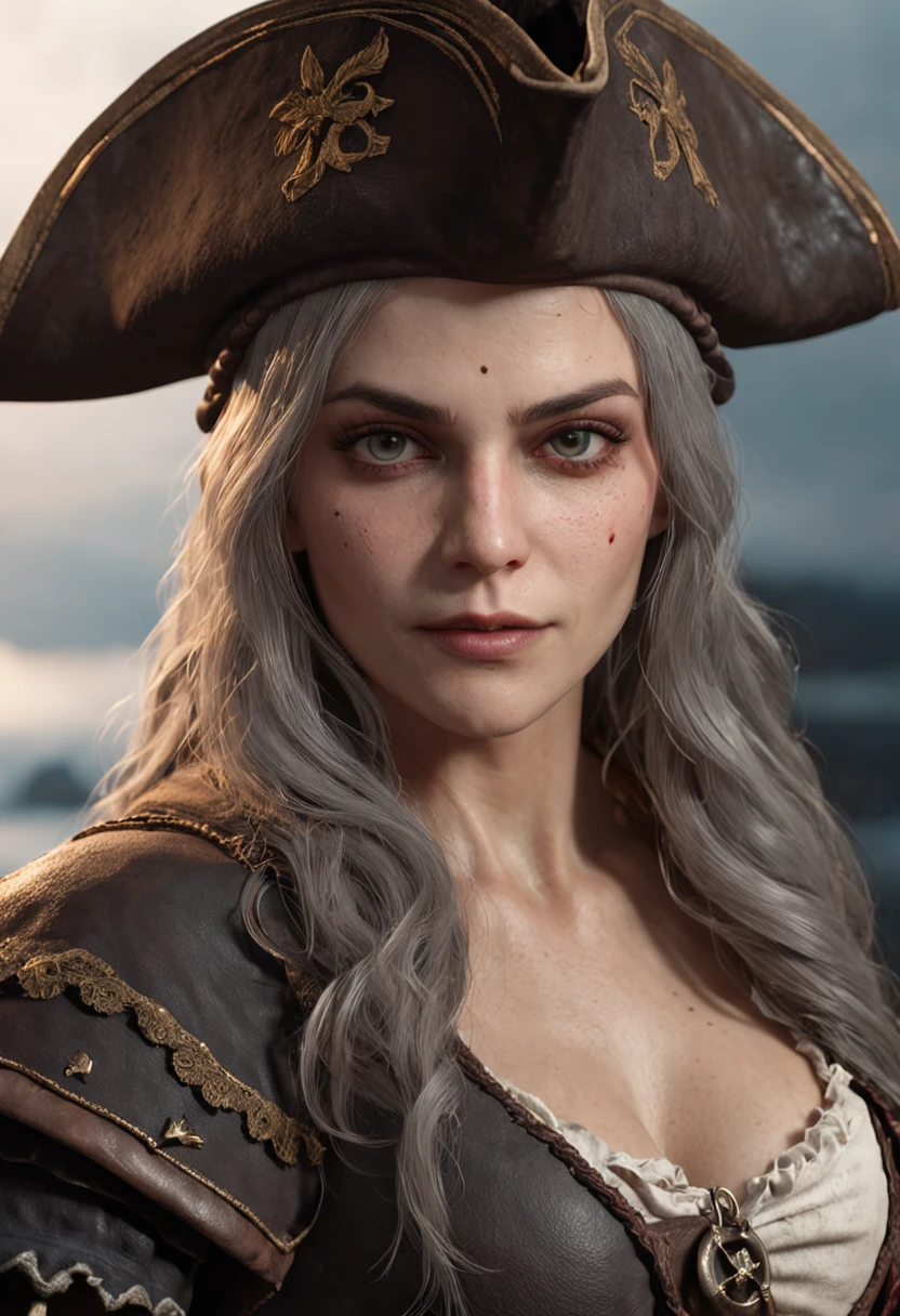 stunningly beatuiful pirate,elden ring, dark arts, bloodborne, the witcher, full body portrait ,sharp lense, professional photographie, 70mm lense, detail love, good quality, unreal engine 5, wallpaper, colerful, highly detailed, 8k, soft light, photo realistic