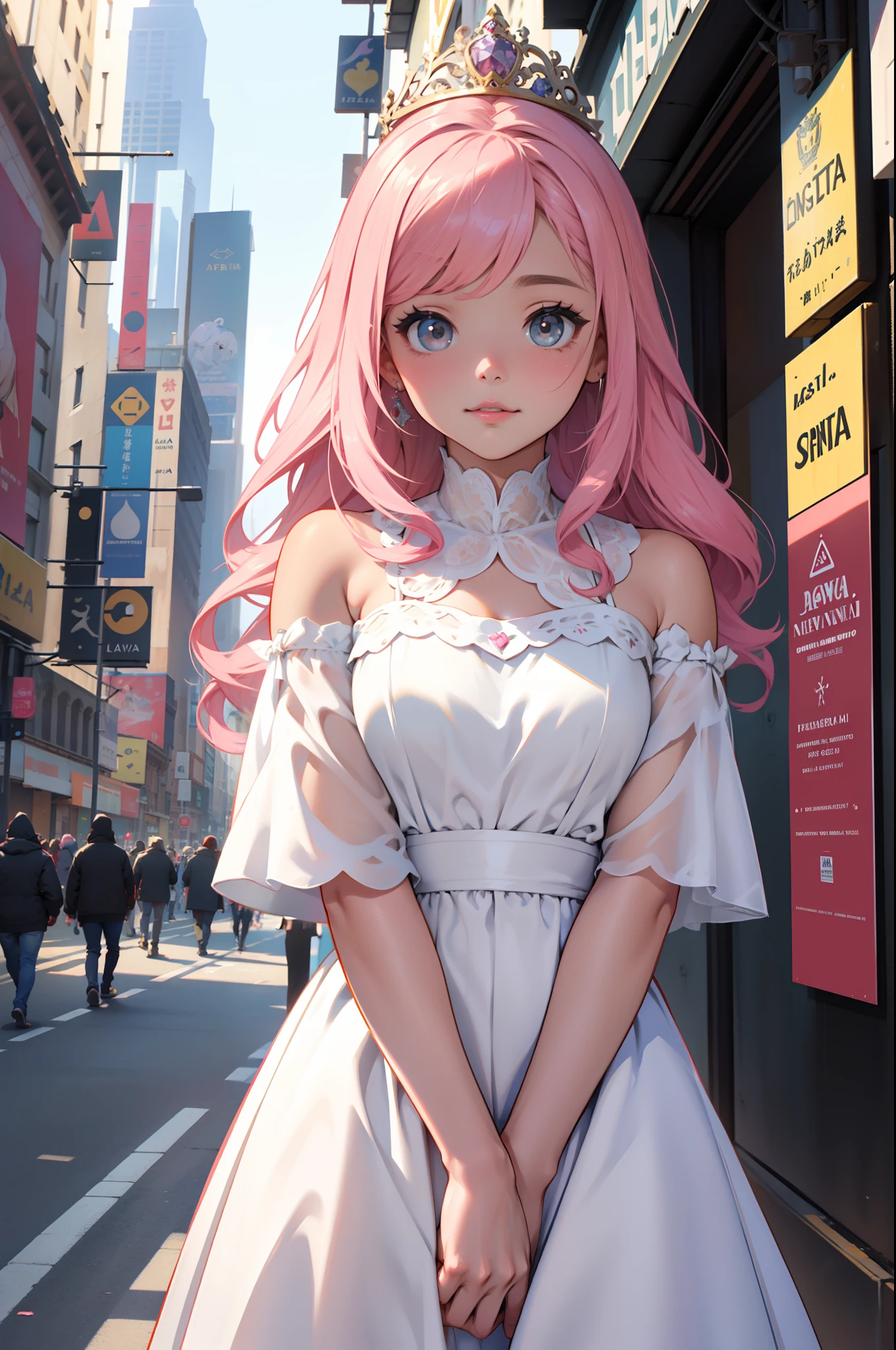 (La mejor calidad) (obra maestra ) Cara perfecta. kawaii & Siniestra princesa belleza joven en la ciudad de Nueva York.