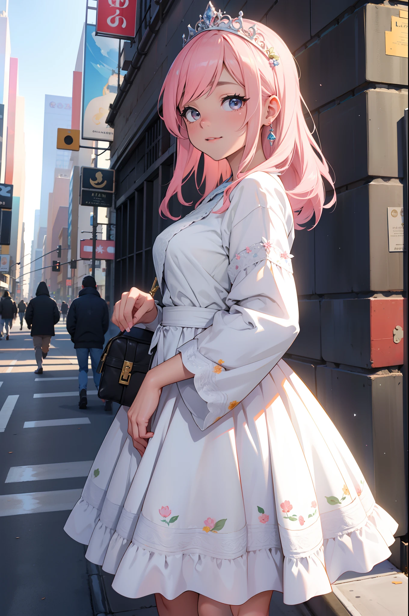 (La mejor calidad) (obra maestra ) Cara perfecta. kawaii & Siniestra princesa belleza joven en la ciudad de Nueva York.