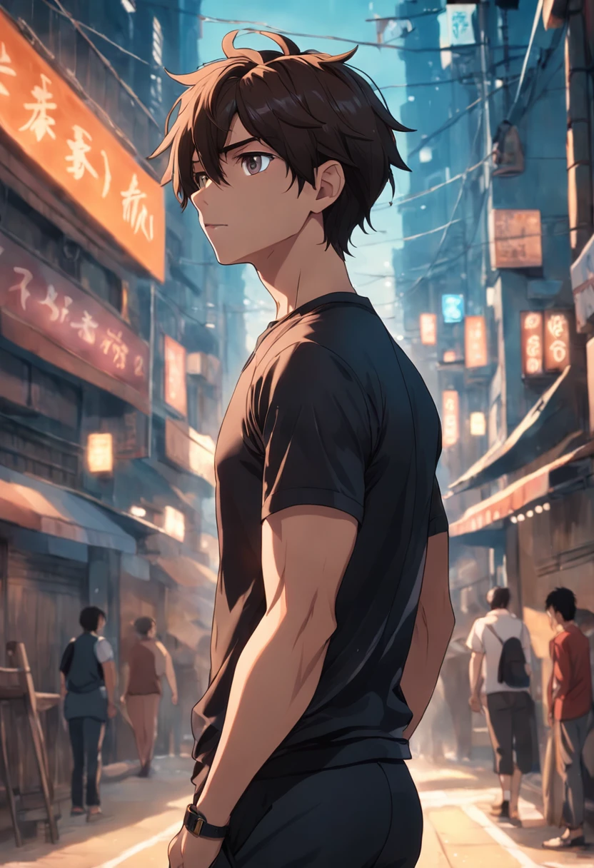 Ultra realista, Menino de 16 anos com pele castanha de canela, Athletic toned body straight hair,Serious male thoughtful observer tienviste black shirt tight to the body, fundo branco