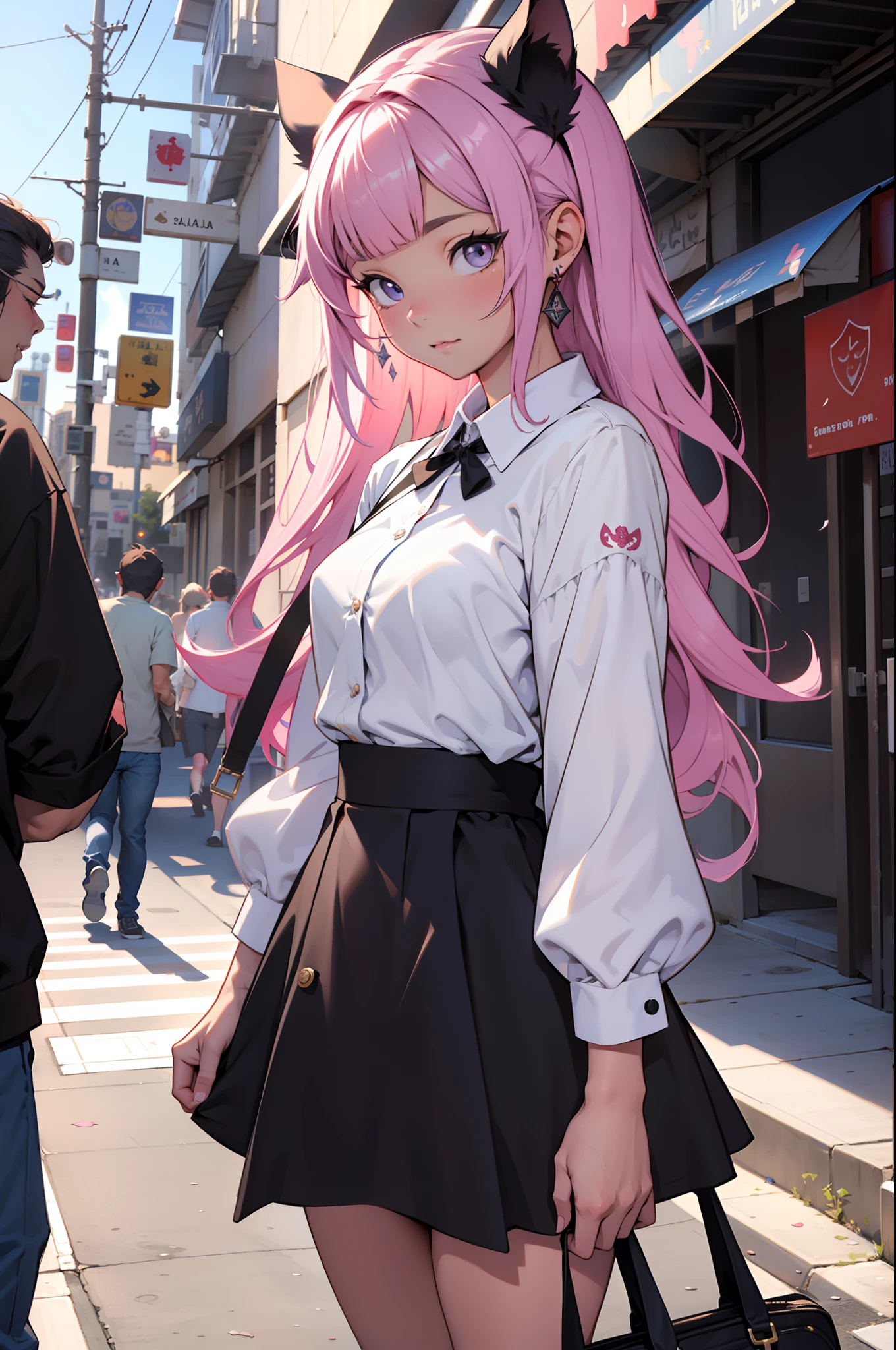 (La mejor calidad) (obra maestra ) Cara perfecta. kawaii & Sinister princess young beauty in the city of Los Angeles.
