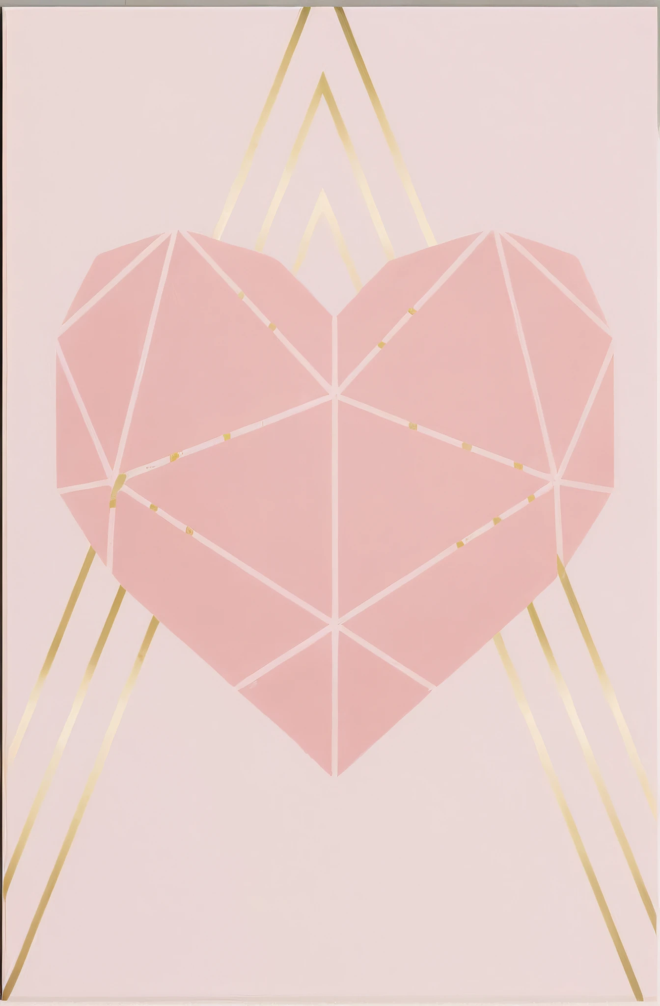 A closeup of a pink heart with golden lines, Heart of Rose Gold, Original Art Style Stone in the Heart, rosa e dourado, magic heart, (Heart), com cores rosa suaves, Corar, Quartzo rosa, (cores cor-de-rosa), Stone in the heart, ((Rosa)), facetado, ( Art Deco ), ( ( Emma Lindstrom ) ), algum rosa, corar