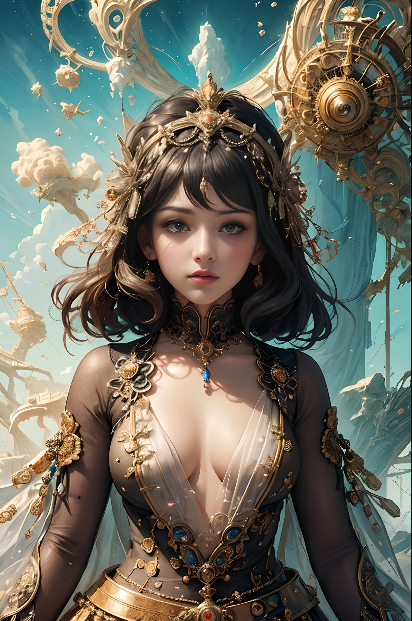 (masterpiece, top quality, best quality, official art, beautiful and aesthetic:1.2), (1girl), extreme detailed,(fractal art:1.3),colorful,highest detailed