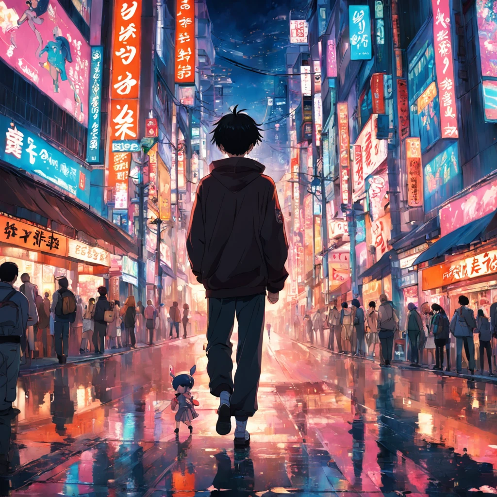 a guy having fun, 2000s vibes, tokyo, 2000 street