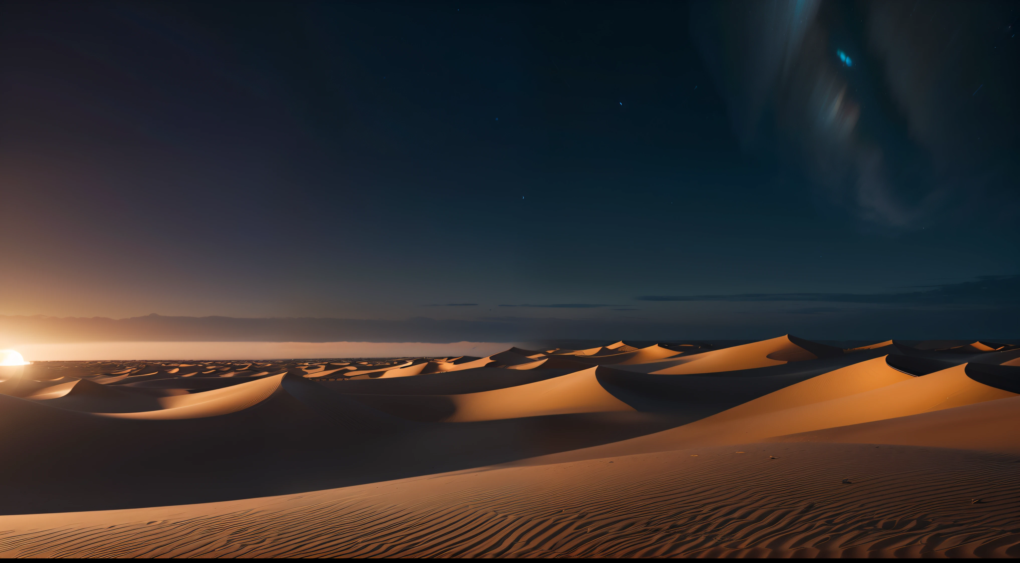 (En la noche oscura, cae un rayo en el desierto, iluminando las dunas interminables, contraste entre luces y sombras) ,vista desde un punto alto, se ve un panorama amplio, brillo nocturno, vista lejana, realista, Warm and enveloping light, rico, Colores realistas, hermoso, Expansive photography, , Positive film, estilo naturalista, High Definition Filming,obra maestra, experta, Incredibly detailed, compositing, encuadre, centrada, simetry, pintada, intrincada, volumetric illumination, hermosa, rica obra maestra , foco nítido, ultra detallado, Super renderizado en octanaje renderizado, Renderizado en Cinema 4D, Renderizado en Cinema4D, creado en octane render, Render de octanaje colorido, renderizado en renderizado de octano, global ilumination. VFX, Renderizado en octanaje renderizado 32K, Renderizado en Cinema 4 D Octane, Incredible octane, Oct realis