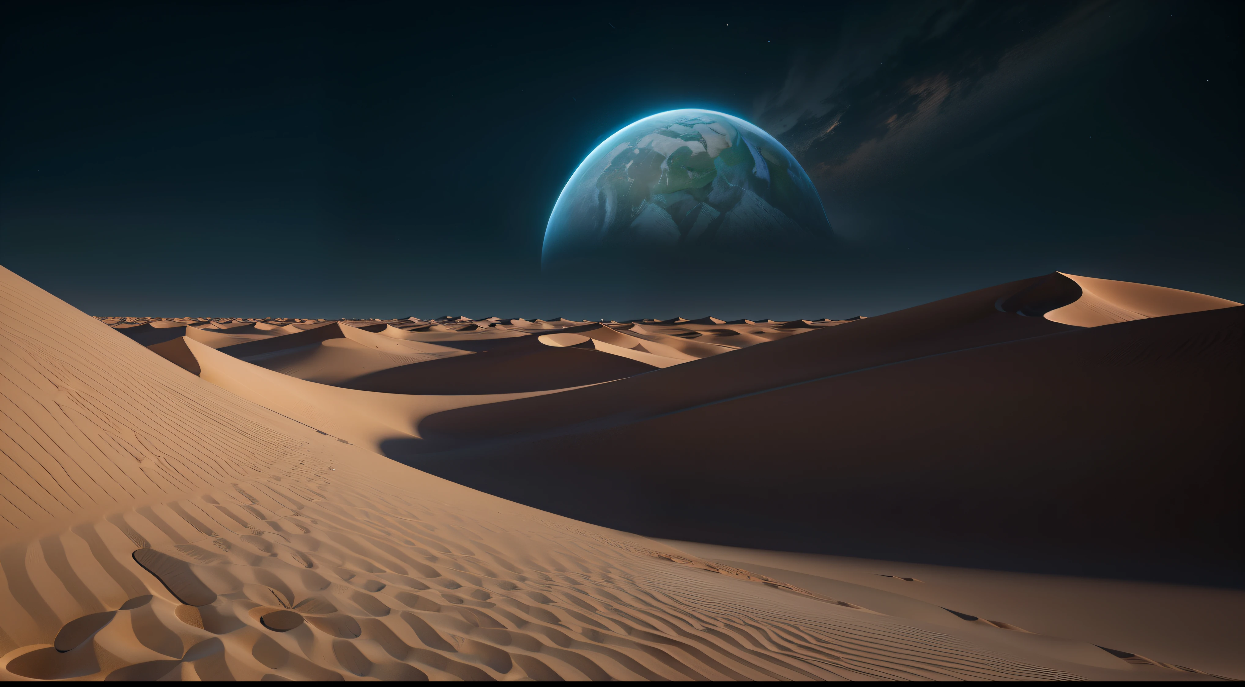 (En la noche oscura, cae un rayo en el desierto, iluminando las dunas interminables, contraste entre luces y sombras) ,vista desde un punto alto, se ve un panorama amplio, brillo nocturno, vista lejana, realista, Warm and enveloping light, rico, Colores realistas, hermoso, Expansive photography, , Positive film, estilo naturalista, High Definition Filming,obra maestra, experta, Incredibly detailed, compositing, encuadre, centrada, simetry, pintada, intrincada, volumetric illumination, hermosa, rica obra maestra , foco nítido, ultra detallado, Super renderizado en octanaje renderizado, Renderizado en Cinema 4D, Renderizado en Cinema4D, creado en octane render, Render de octanaje colorido, renderizado en renderizado de octano, global ilumination. VFX, Renderizado en octanaje renderizado 32K, Renderizado en Cinema 4 D Octane, Incredible octane, Oct realis