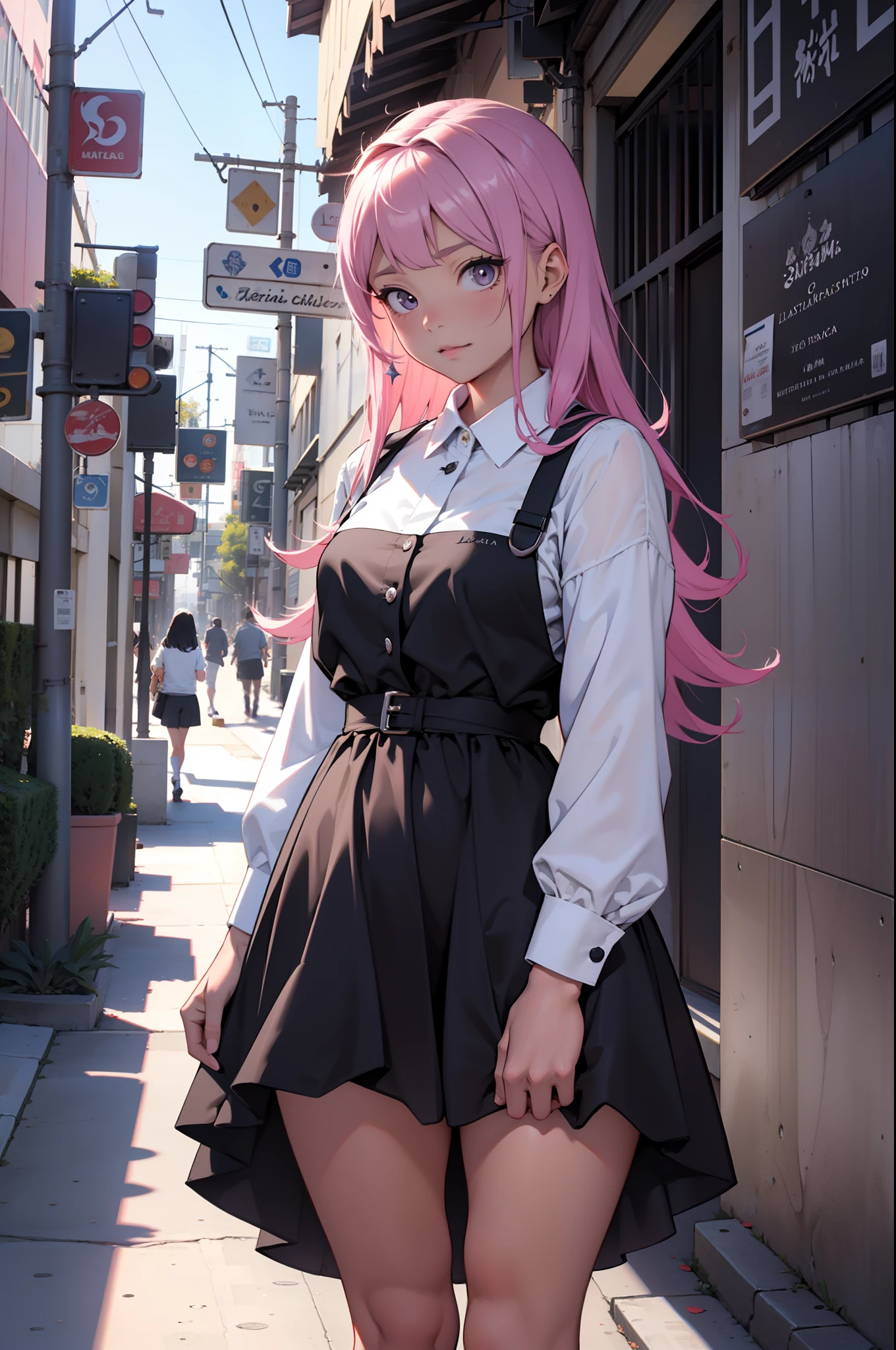 (La mejor calidad) (obra maestra ) Cara perfecta. kawaii & Sinister princess young beauty in the city of Los Angeles.