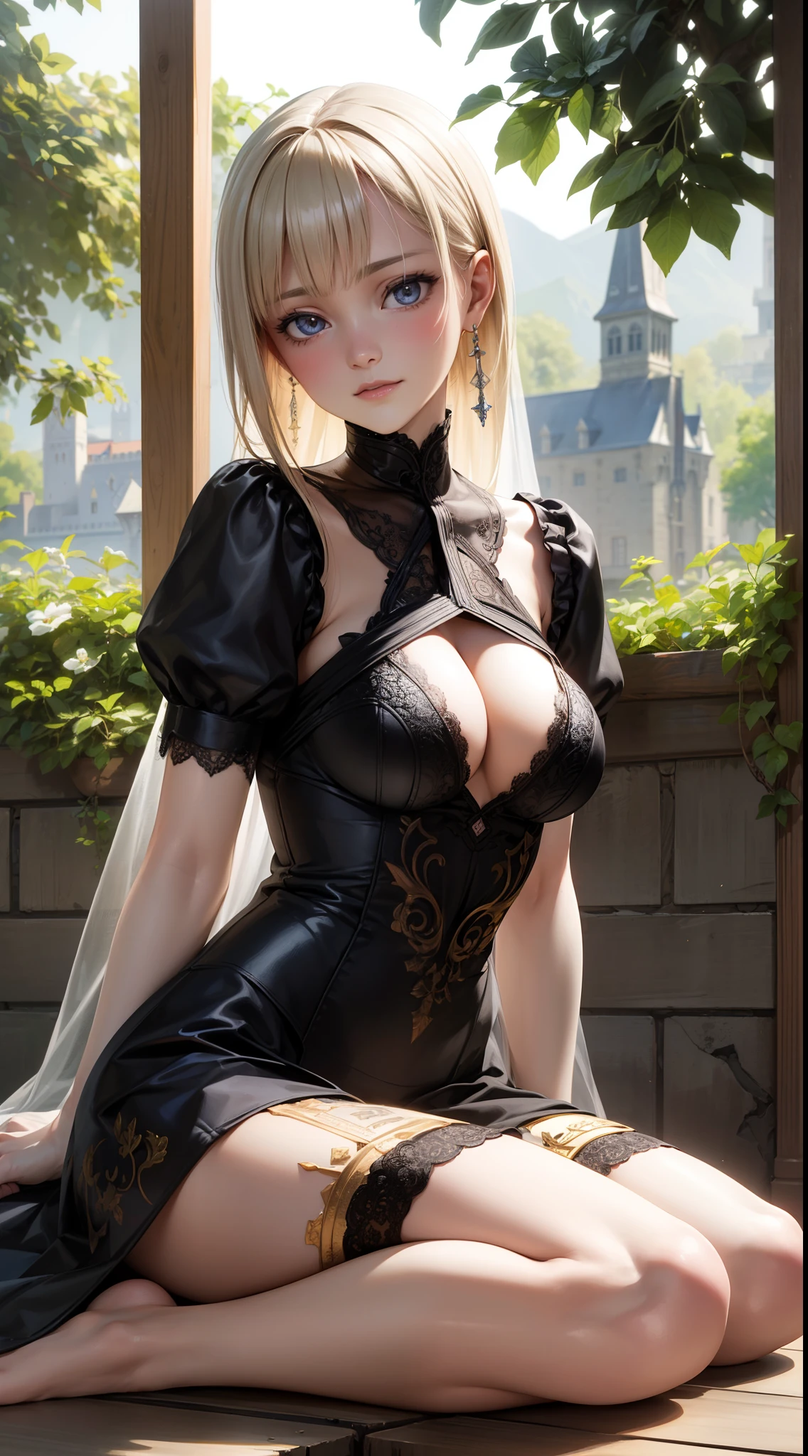 peasant girl, extremely detailed (silk|satin|lacy) (clothing, skirt|dress), neckline, (((1girl))), portrait, (full body), natural breasts, medium length hair, (masterpiece:1.4), (best quality:1.4), 1girl, slim body, photorealistic, ultra detailed, ((Real image)), ((realistic skin)), ((realistic face)),(illustration:1.05), (beautiful:1.05), (beautiful detailed eyes:1.05), (cinematic light:1.1), Full body, hair voluminous, perfect and well designed eyes, beautiful and delicate face, fair skin, real skin, (face detail), pores, super high resolution, 8k, parameters Best quality, masterpiece, super high resolution, (Realistic 2.0), More details, detailed skin, ((castle, stronghold) city, hills, village) beautiful and aesthetic:1.2, fractal art:1.4, 16K, HDR, RTX, Ray Tracing, Radiosity, Anisotropic Filtering, Subsurface Scattering, metallic reflections, vibrant colors