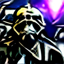 Jedai villain,Stilo Star Wars with a black cape and long white hair with the eye of hatred and revenge,segurando um sabre de luz vermelha,em uma pose com o corpo completo,aesthetic pose of a villain in a Star Wars setting with some ships behind him and some planets, 25-year-old villain,HD 4k 3d hiper realistic #starwars