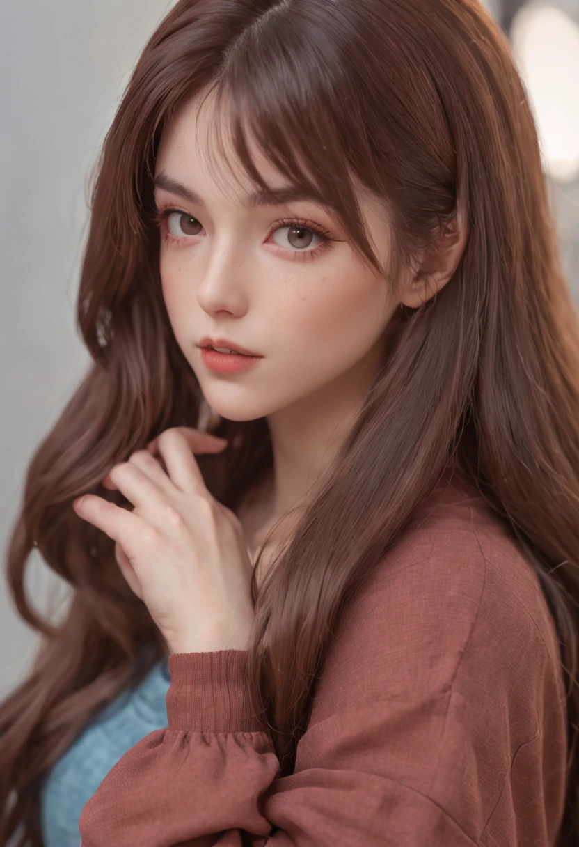 Anime girl with long brown hair at the camera, 8 0 s anime vibe, 8 0 s anime art style, in the art style of 8 0 s anime, 9 0 s anime aesthetic, retro anime girl, 1980's anime style, 9 0 s anime art style, 8 0 s anime style, an retro anime image，maximum quality，8K, hippie, long elephant pants, big hoodie