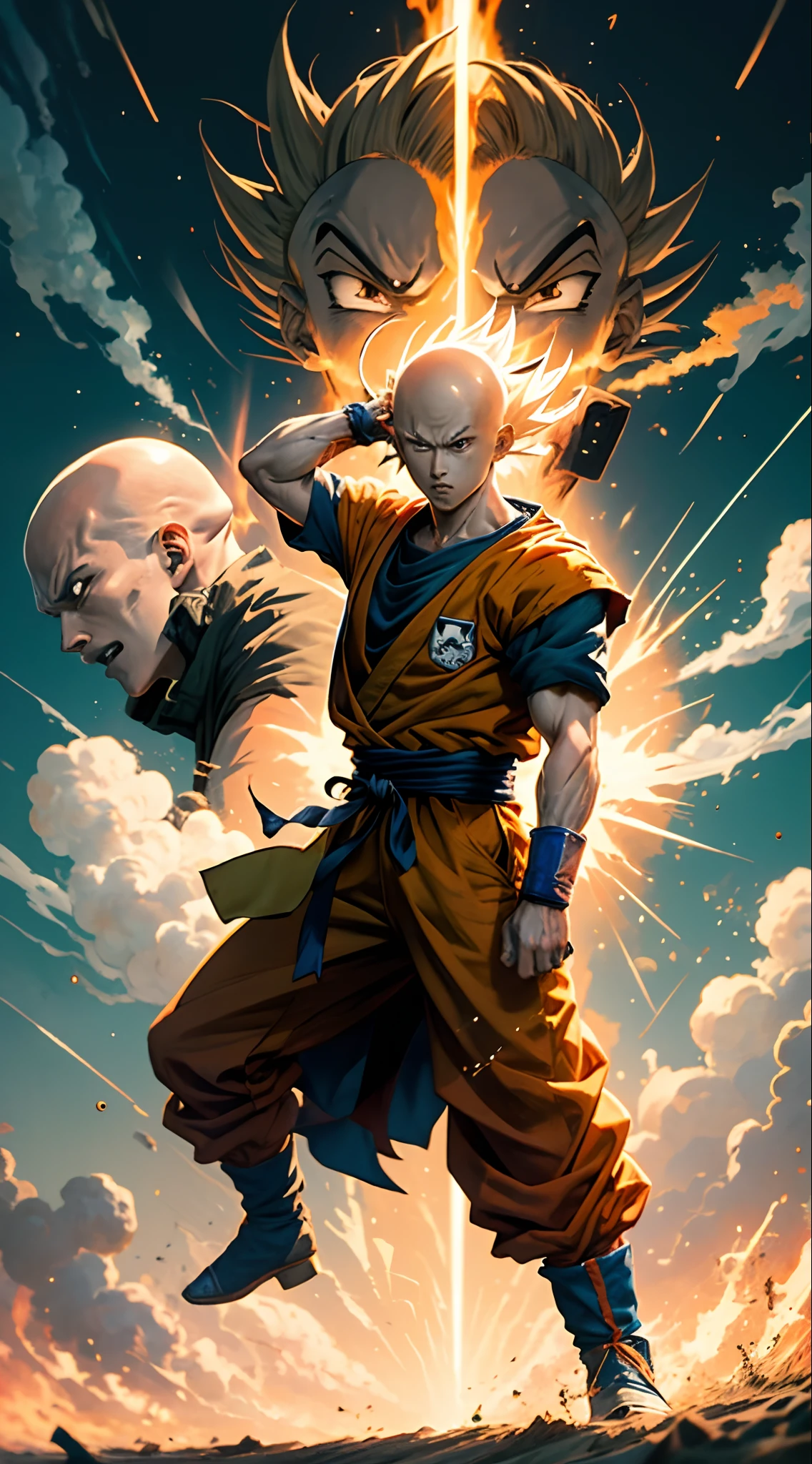 Goku derrotando saitama