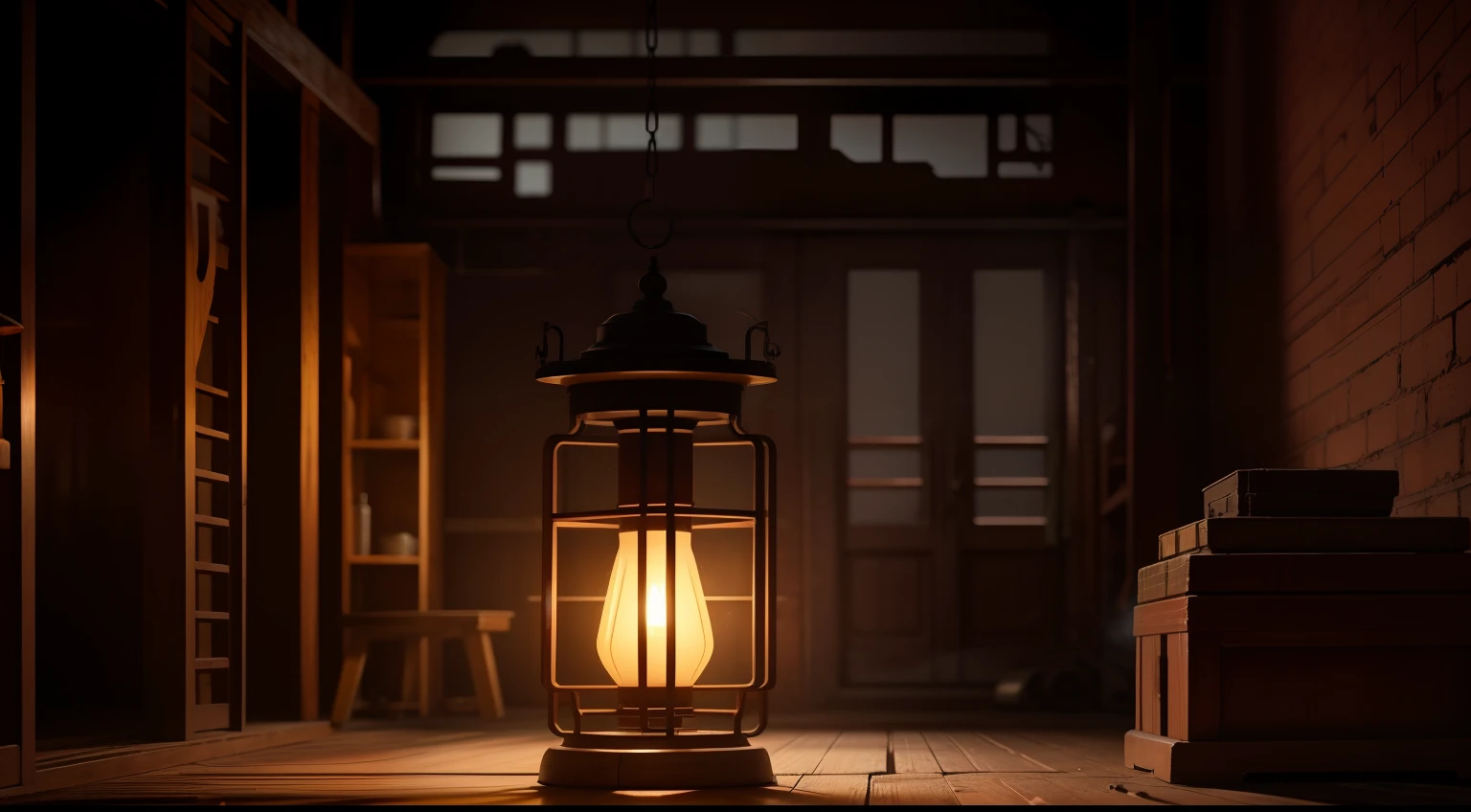 [[old lamp off]], in the dark, in old factory, china, ultra realistic, 8k,