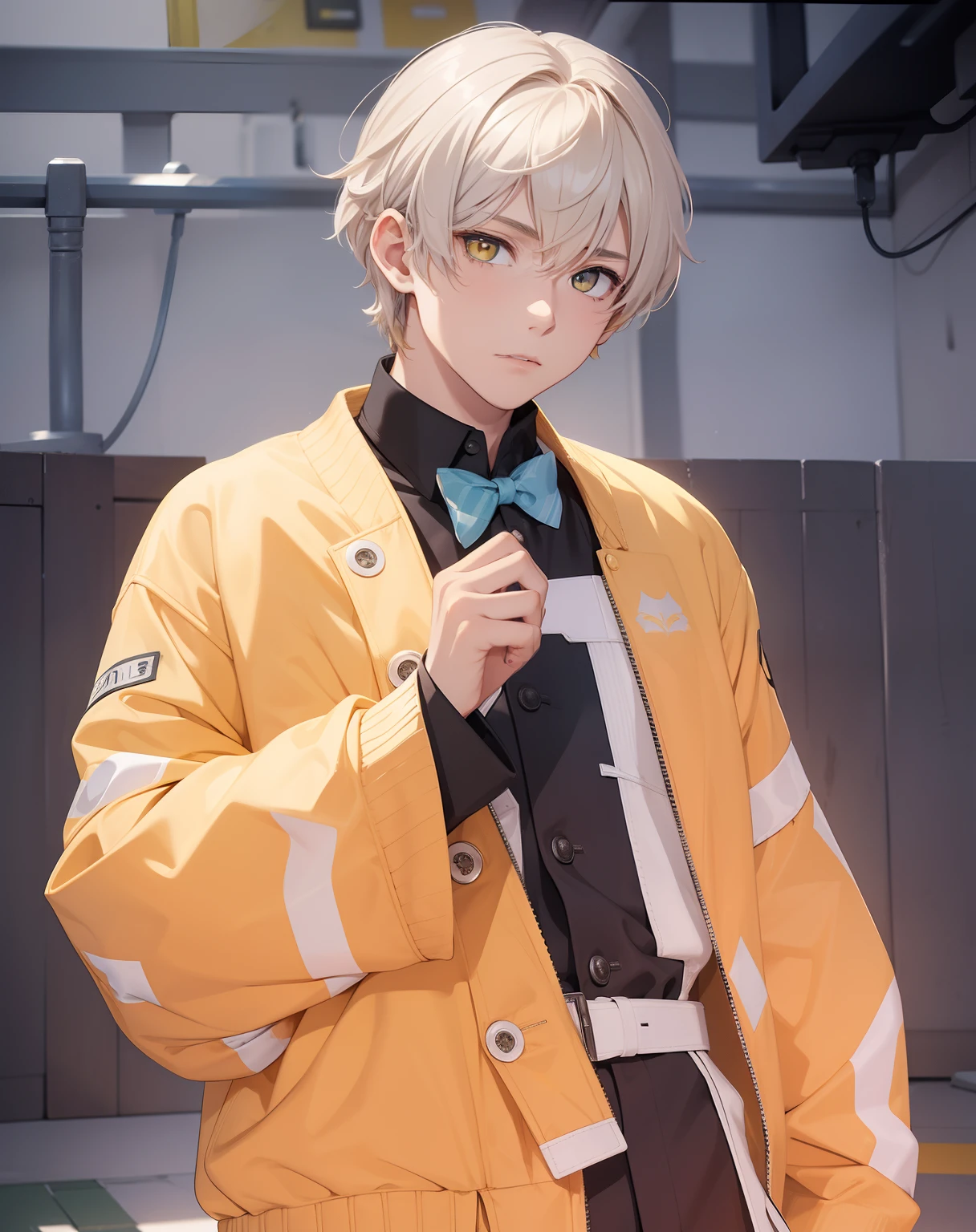 Boy , eyes yellow, hair yellow