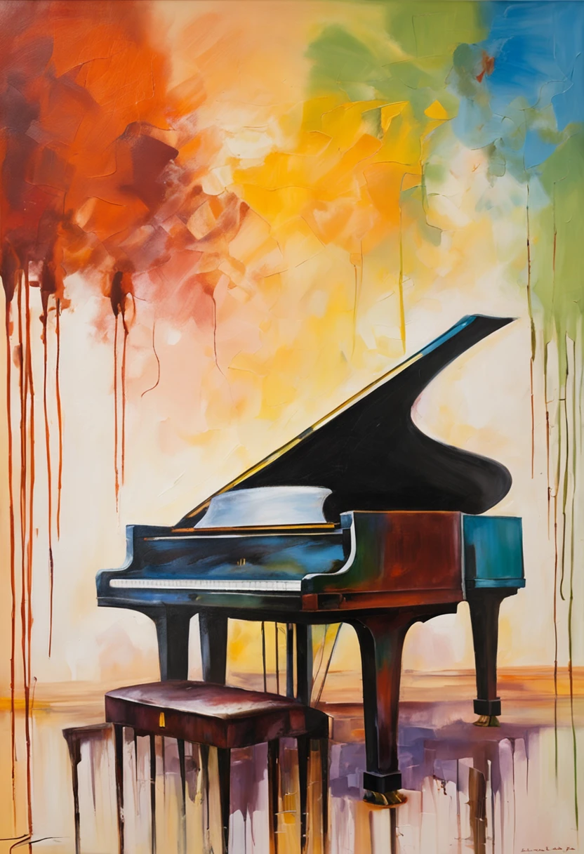Ambiente realista de um piano ao sol