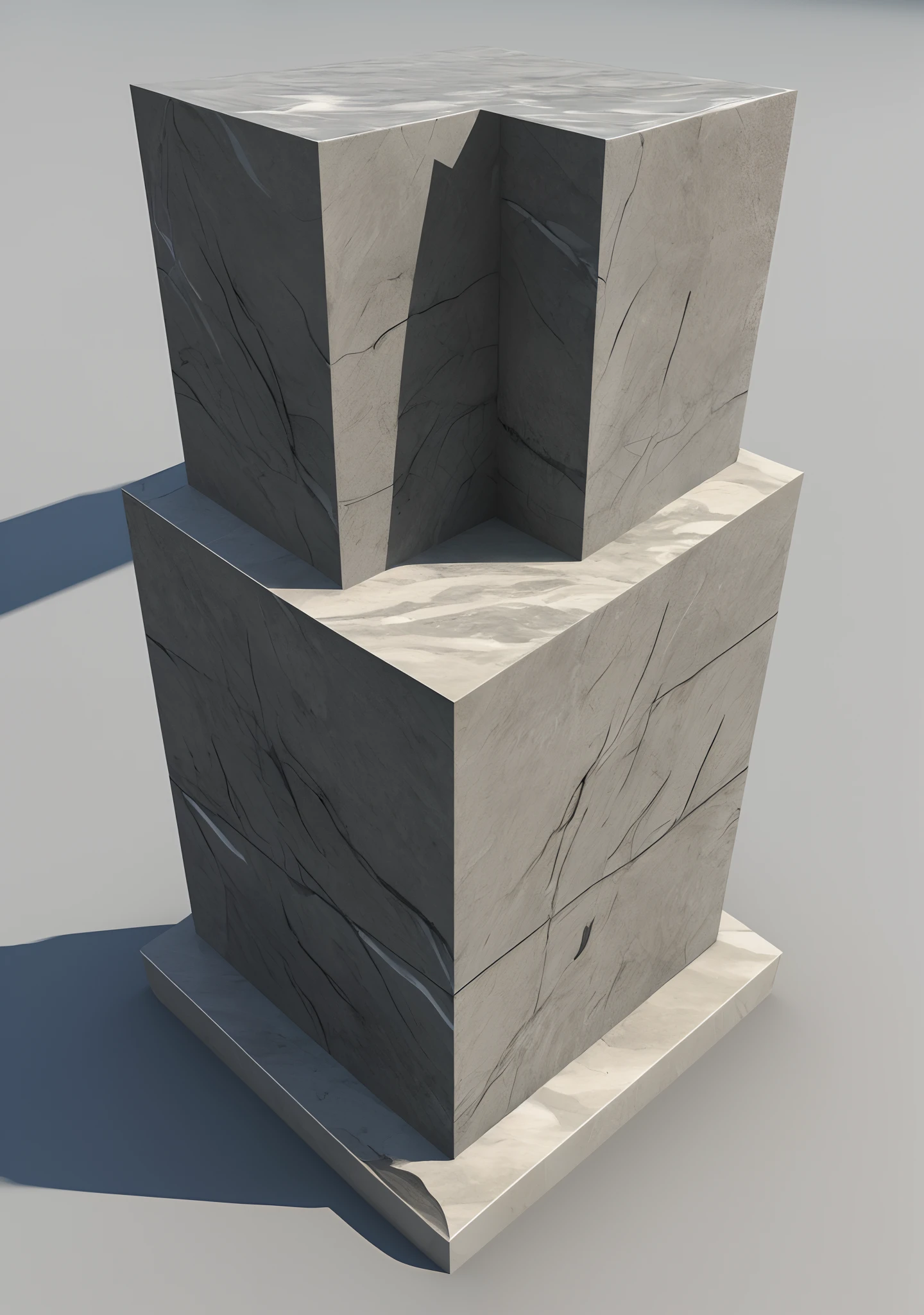 Marble stone podium on white background. 3D illustration - High Resolution Image...
