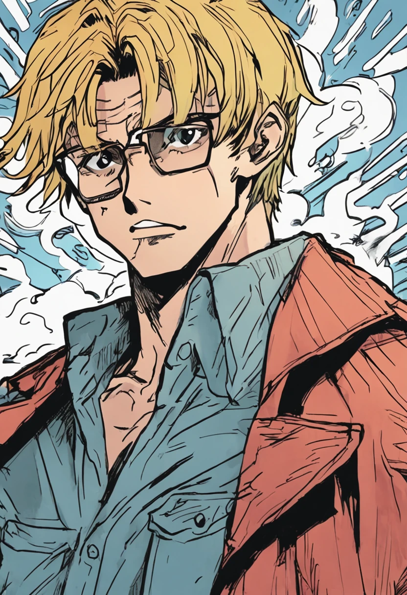 Anime guy with cigarette in hand and cigarette in mouth in the rain, Sanji, from one piece, kentaro miura manga art style, chuva!!!!, Kentaro Miura Arte, coloured manga scan, arte chave detalhada do anime, Directed by: Kentaro Miura, fan art, Directed by: Eiichiro Oda, inspirado em Eiichiro Oda, arte em realismo