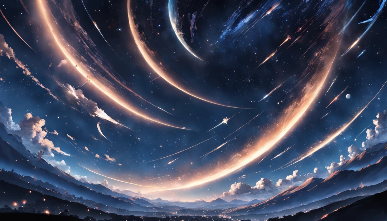 There is a black background,White and blue planes, zoomed out very far, starfield in background, space in background, Night sky; 8K, stars in background, zoomed out to show entire image, starryskybackground, 120k resolution, Starry Sky 8 K, space in background, stars in background, wide establishing shot
