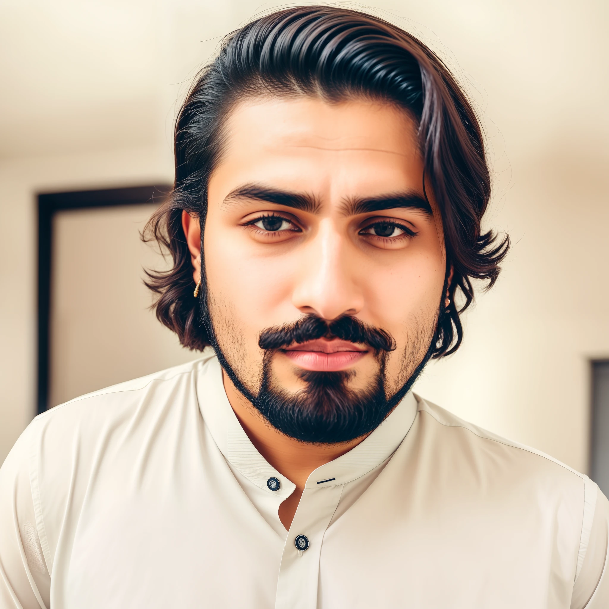 there is a man with a beard and a shirt on, very very low quality picture, khyzyl saleem, kyza saleem, taken with sony a7r camera, without beard, taken with sony alpha 9, by Riza Abbasi, ash thorp khyzyl saleem, looking straight to camera, front profile!!!!