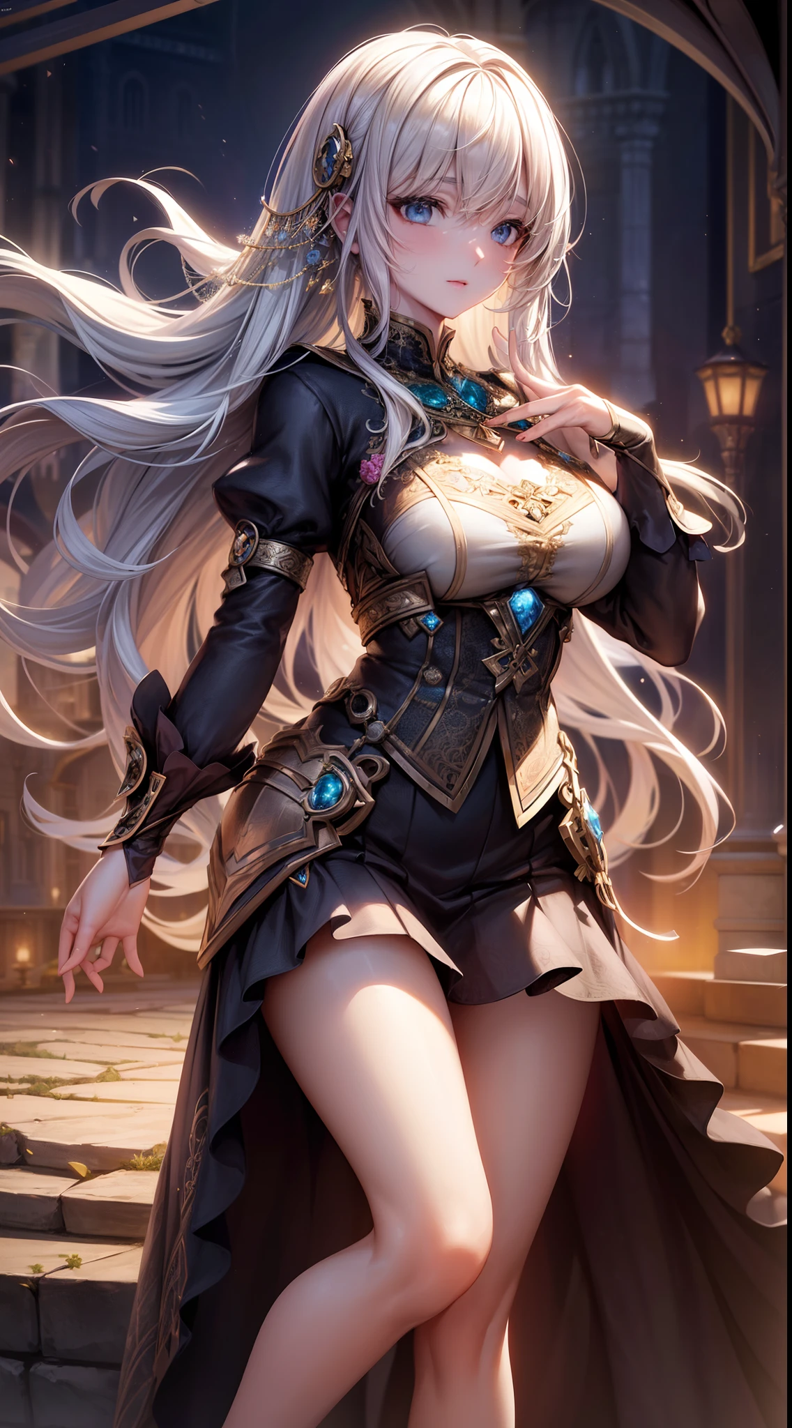 peasant girl, (magic accessories:1.4), (witchcraft:1.1), magic energy flows and sparkles, extremely detailed (silk|satin|lacy) (shirt, clothing, skirt|dress), (((1girl))), portrait, (full body), natural breasts, medium length hair, (masterpiece:1.4), (best quality:1.4), 1girl, slim body, photorealistic, ultra detailed, ((Real image)), ((realistic skin)), ((realistic face)),(illustration:1.05), (beautiful:1.05), (beautiful detailed eyes:1.05), (cinematic light:1.1), Full body, hair voluminous, perfect and well designed eyes, beautiful and delicate face, fair skin, real skin, (face detail), pores, super high resolution, 8k, parameters Best quality, masterpiece, super high resolution, (Realistic 2.0), More details, detailed skin, ((castle, stronghold) city, hills, village), (beautiful and aesthetic:1.2), (fractal art:1.4), 16K, HDR, RTX, Ray Tracing, Radiosity, Anisotropic Filtering, Subsurface Scattering, metallic reflections, vibrant colors