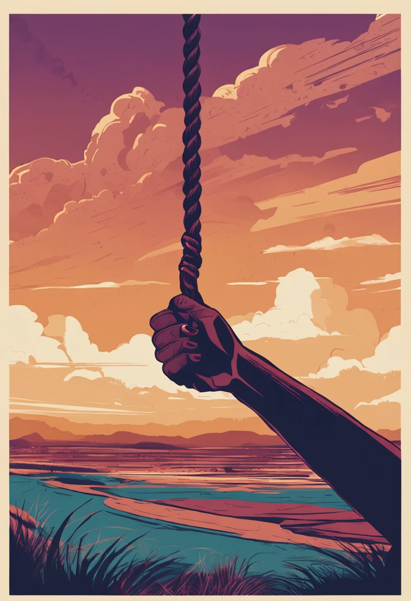 A hand holding a rope, representing the strength to overcome obstacles.