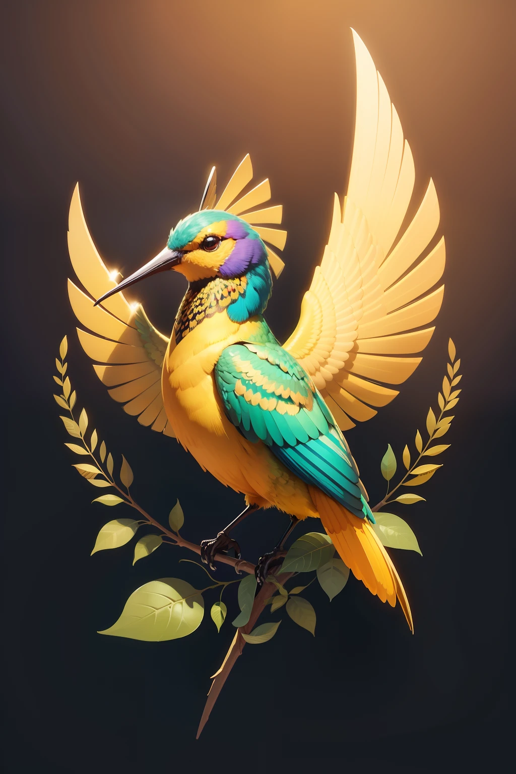 golden hummingbird, logotipo, vetor, arte de linha, design, inspiration, em linha reta, simetria