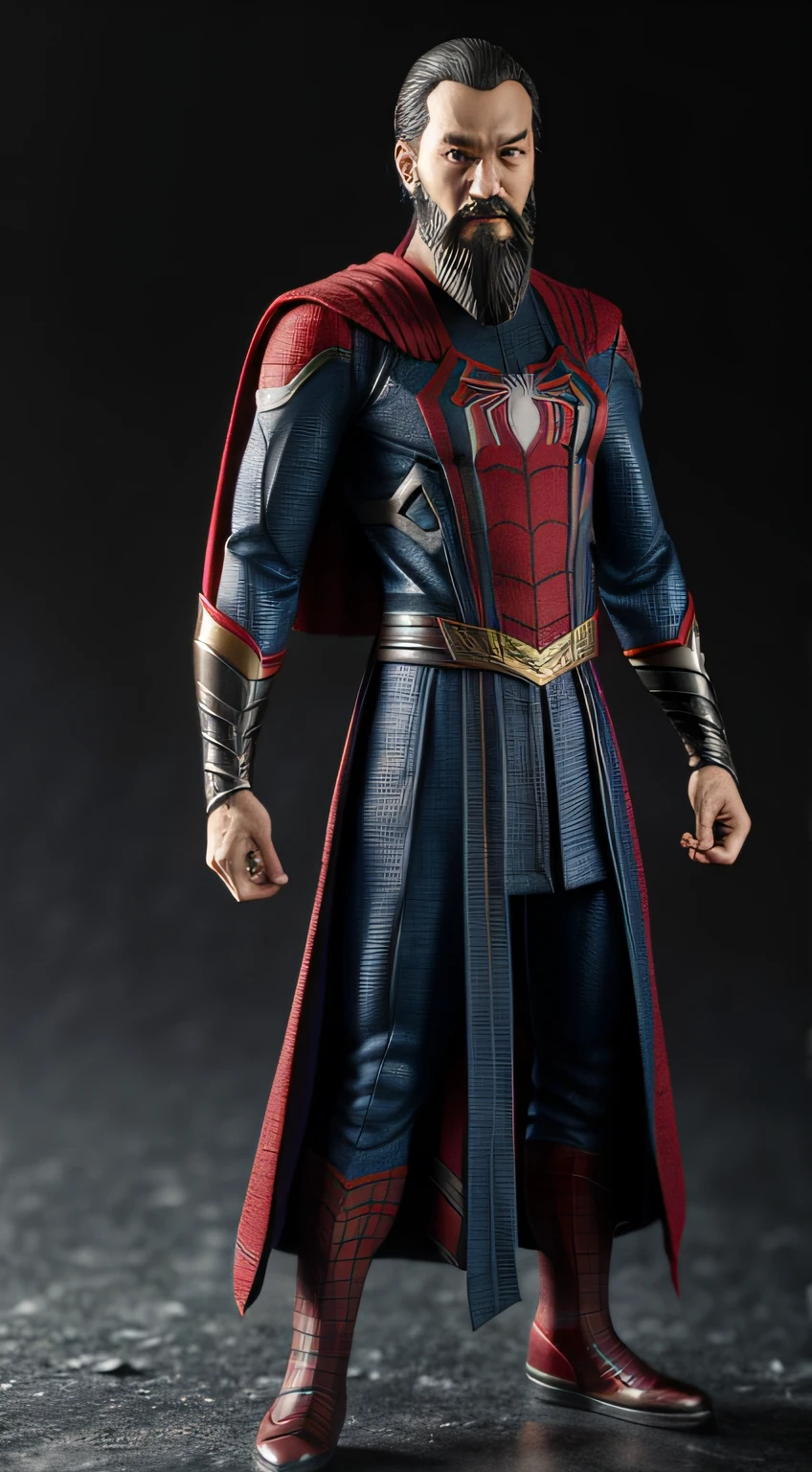Spider-Man Doctor Strange Chinese Beard, octan render, Motor irreal, altamente detalhado, intrincado