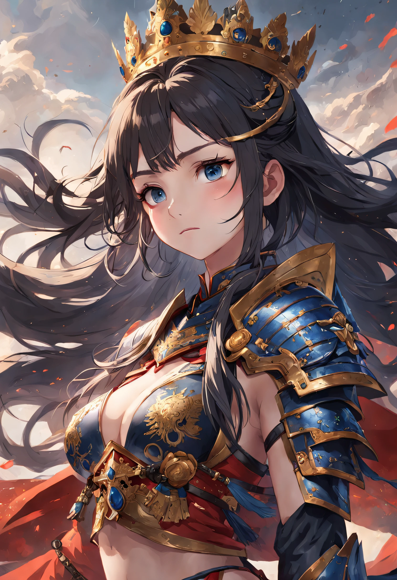 ancientry,Female general,Goddess of War,Whole body diagram,Bunched hair,crown of head,Hanfu,armour,heroic look,Cold and glamorous,The eyes are indifferent,extremely beautiful,ancient battle field,ride horse,Ancient wars,slaughter,Handsome,Mature woman,Noble temperament,beautiful and seductive,knight-errant,High ponytail,Peerless beauty,Fine,perfect bodies,hair adornments,long whitr hair,Absolutely beautiful,agent,Black belly,Ace,Smile,the detail,Perfect details