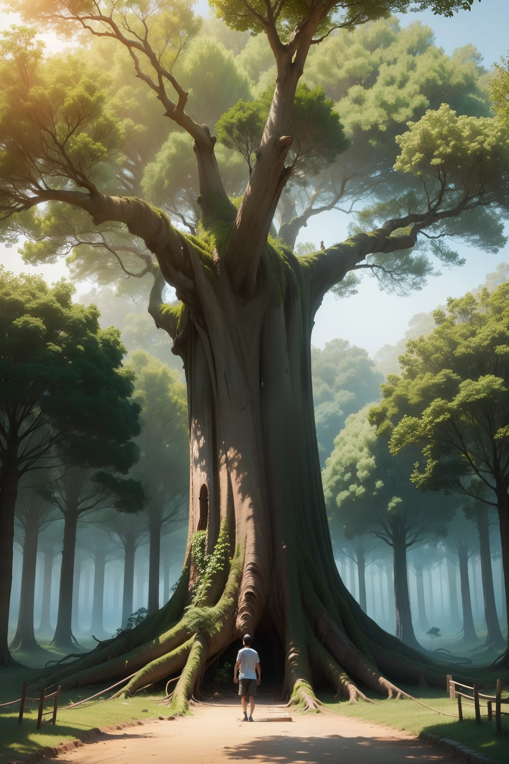 ,The ancient tree is probably nearly 100 feet tall,He is actually the largest and thickest of them