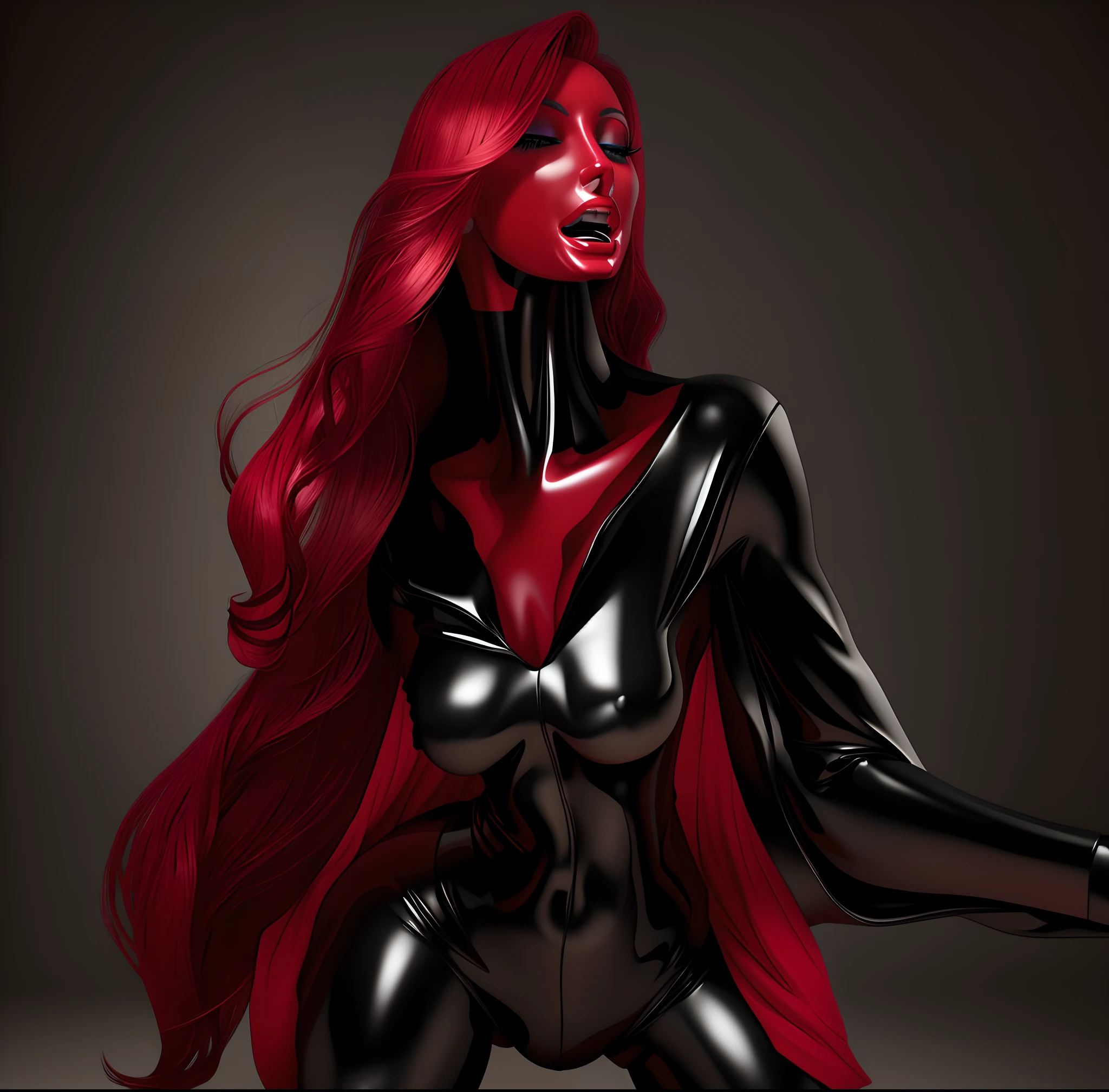 rubber sex doll, opened mouth