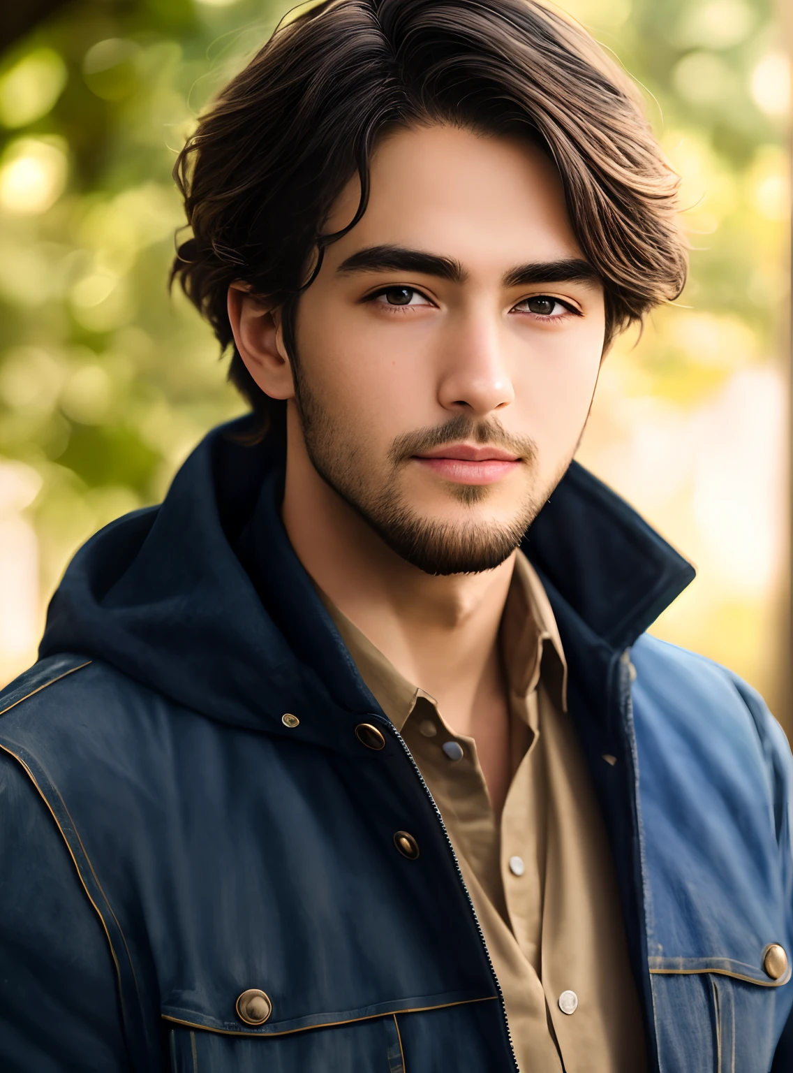 Portrait of a wizard, bearded, (RAW photo: 1.2), ((photorealistic: 1.4), (masterpiece: 1.3), (best quality: 1.4), ultra-high resolution, (detailed facial features), (detailed clothing features), HDR, 8k resolution, handsome guy, piercing eyes, detailed face, high detail, photography, natural light, Nikon D850, 50mm, f/1.4