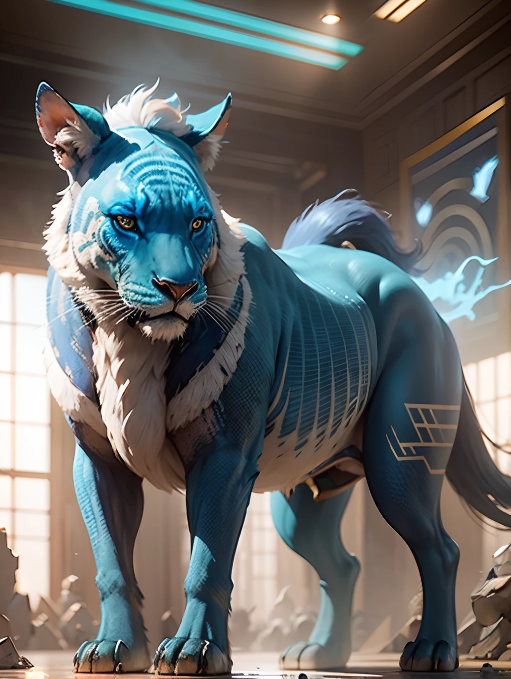 Opal blue animals, trending on artstation, sharp focus, studio photo, intricate details, highly detailed, by greg rutkowski --auto --s2