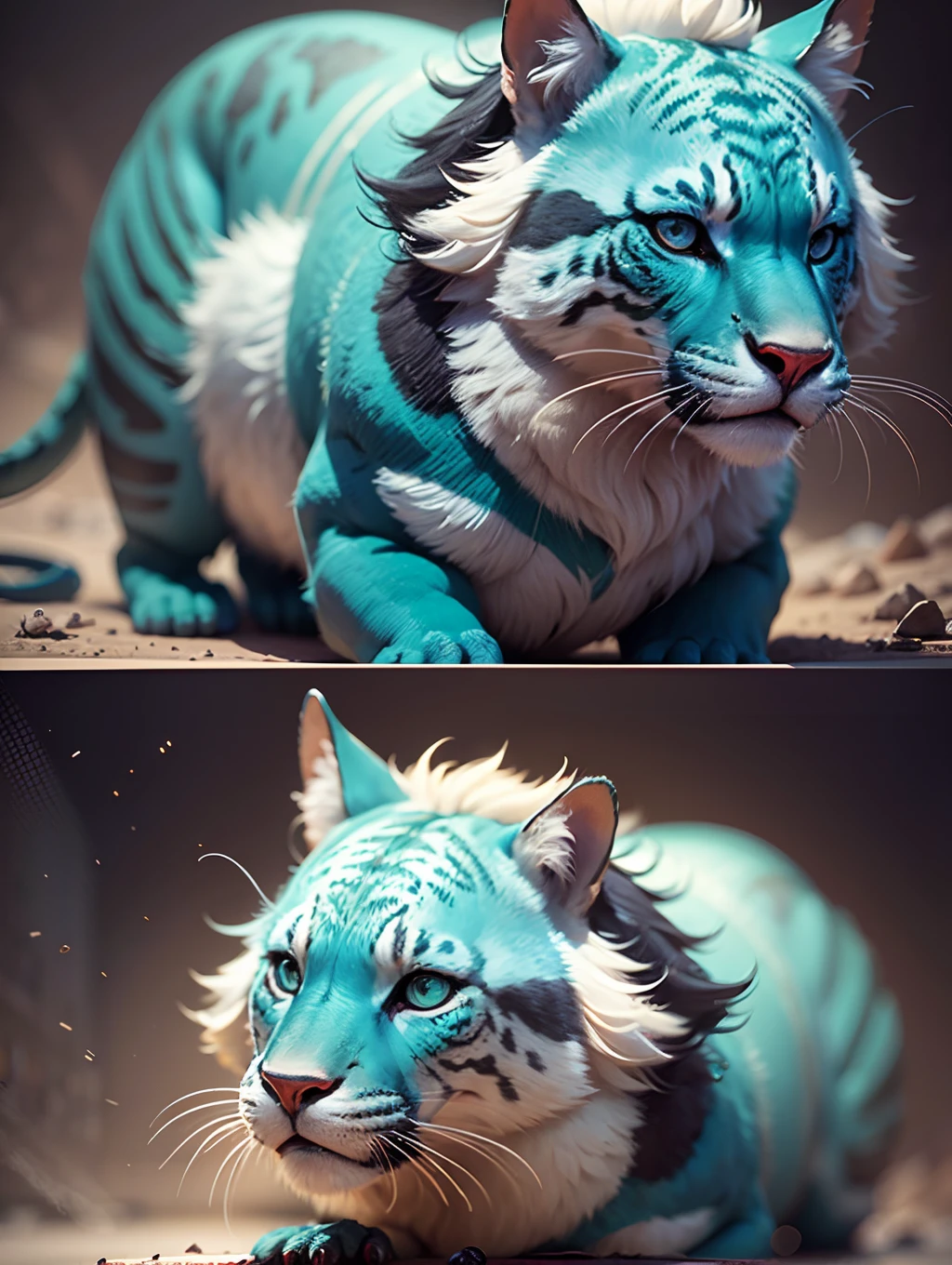 Opal blue animals, trending on artstation, sharp focus, studio photo, intricate details, highly detailed, by greg rutkowski --auto --s2