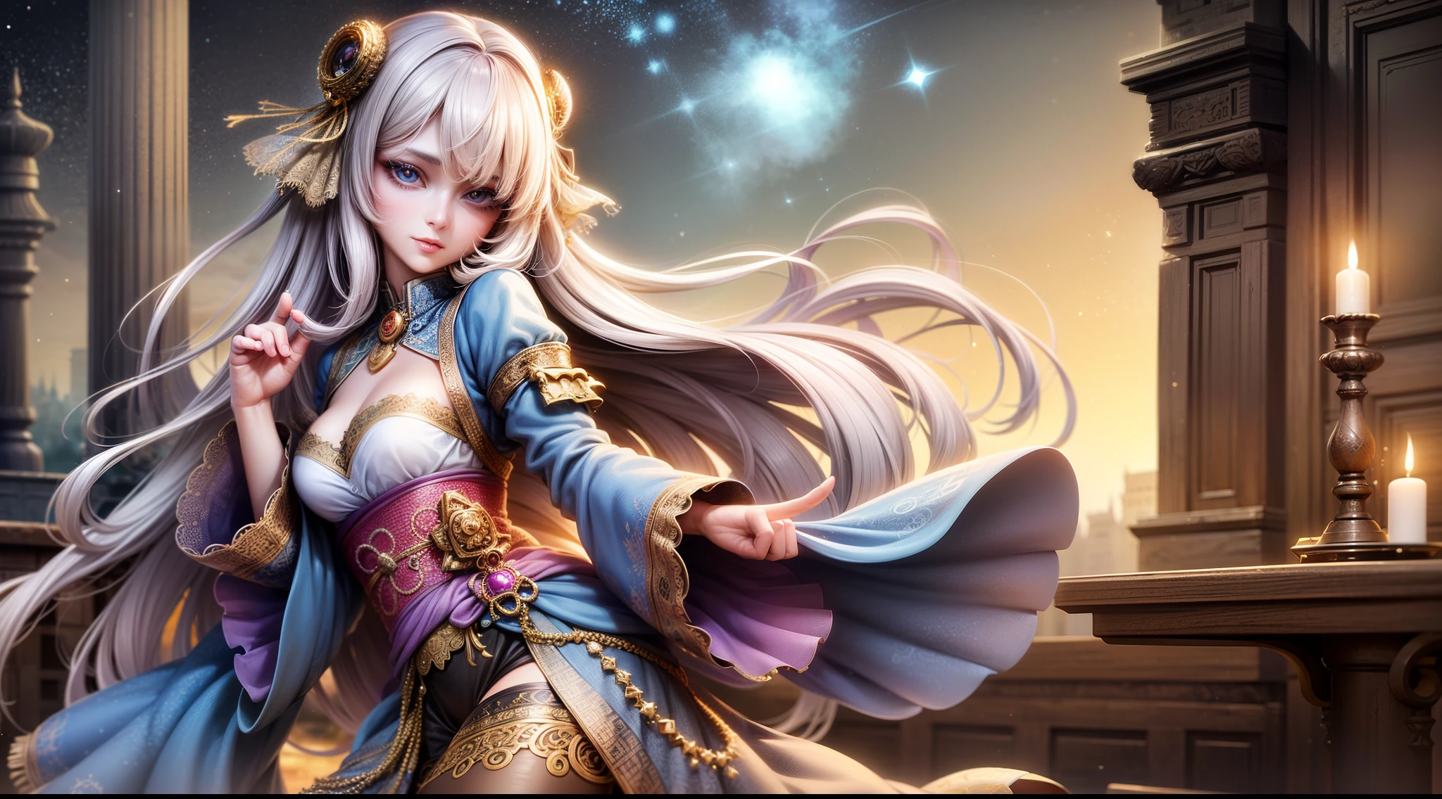 peasant girl, (magic accessories:1.4), (witchcraft:1.1), magic energy flows and sparkles, extremely detailed (silk|satin|lacy) (shirt|clothing|kimono, skirt|dress), neckline, (((1girl))), portrait, (full body), natural breasts, medium length hair, (masterpiece:1.4), (best quality:1.4), 1girl, slim body, photorealistic, ultra detailed, ((Real image)), ((realistic skin)), ((realistic face)),(illustration:1.05), (beautiful:1.05), (beautiful detailed eyes:1.05), (cinematic light:1.1), Full body, hair voluminous, perfect and well designed eyes, beautiful and delicate face, fair skin, real skin, (face detail), pores, super high resolution, 8k, parameters Best quality, masterpiece, super high resolution, (Realistic 2.0), More details, detailed skin, ((castle, stronghold) city, hills, village), (beautiful and aesthetic:1.2), (fractal art:1.4), 16K, HDR, RTX, Ray Tracing, Radiosity, Anisotropic Filtering, Subsurface Scattering, metallic reflections, vibrant colors
