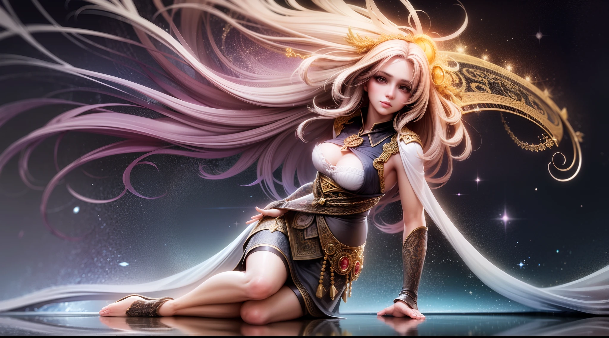 peasant girl, (magic accessories:1.4), (witchcraft:1.1), magic energy flows and sparkles, extremely detailed (silk|satin|lacy) (shirt|clothing|kimono, skirt|dress), neckline, (((1girl))), portrait, (full body), natural breasts, medium length hair, (masterpiece:1.4), (best quality:1.4), 1girl, slim body, photorealistic, ultra detailed, ((Real image)), ((realistic skin)), ((realistic face)),(illustration:1.05), (beautiful:1.05), (beautiful detailed eyes:1.05), (cinematic light:1.1), Full body, hair voluminous, perfect and well designed eyes, beautiful and delicate face, fair skin, real skin, (face detail), pores, super high resolution, 8k, parameters Best quality, masterpiece, super high resolution, (Realistic 2.0), More details, detailed skin, ((castle, stronghold) city, hills, village), (beautiful and aesthetic:1.2), (fractal art:1.4), 16K, HDR, RTX, Ray Tracing, Radiosity, Anisotropic Filtering, Subsurface Scattering, metallic reflections, vibrant colors